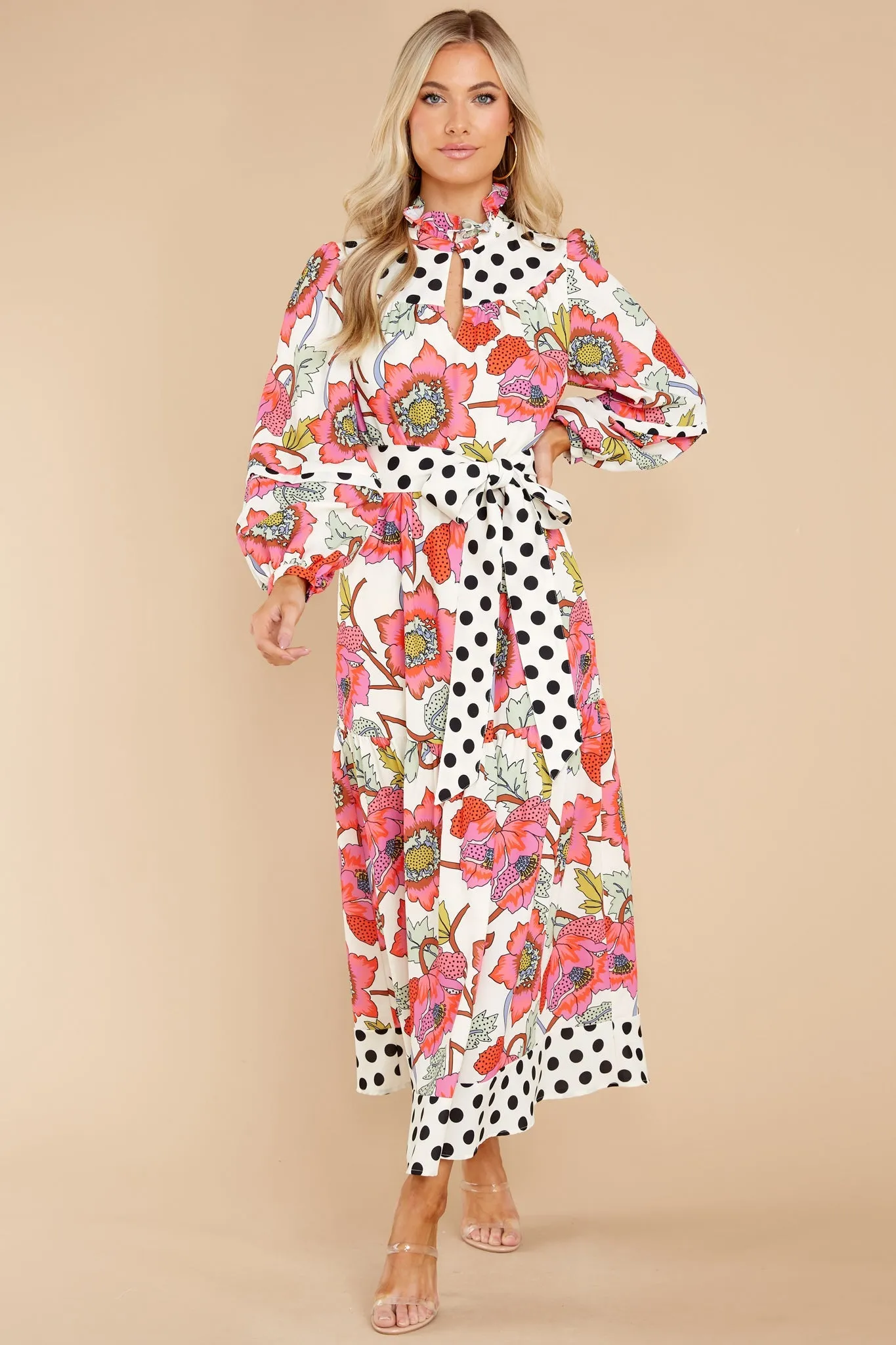 Delphine Peony Polka Dot Dress