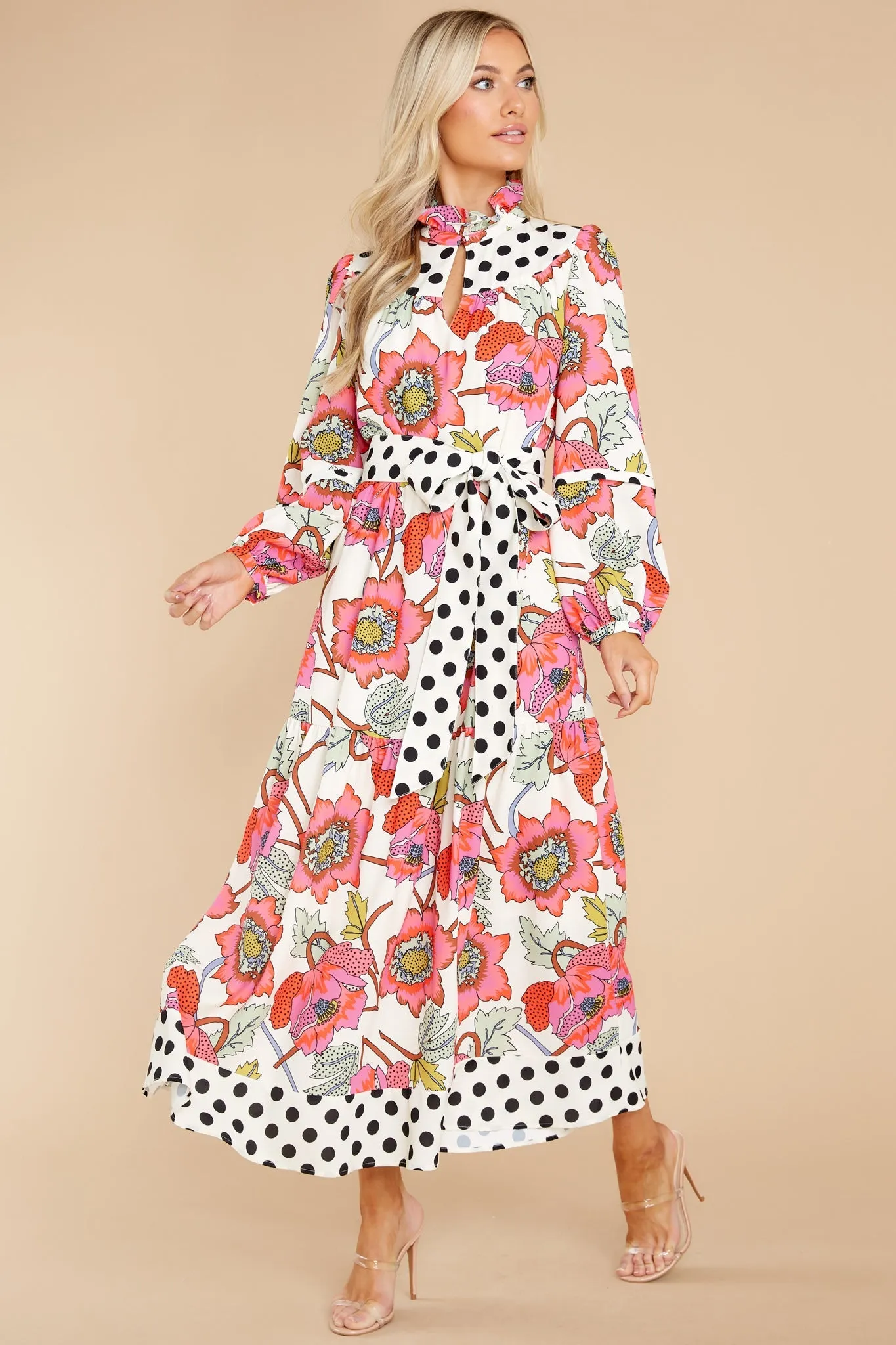 Delphine Peony Polka Dot Dress