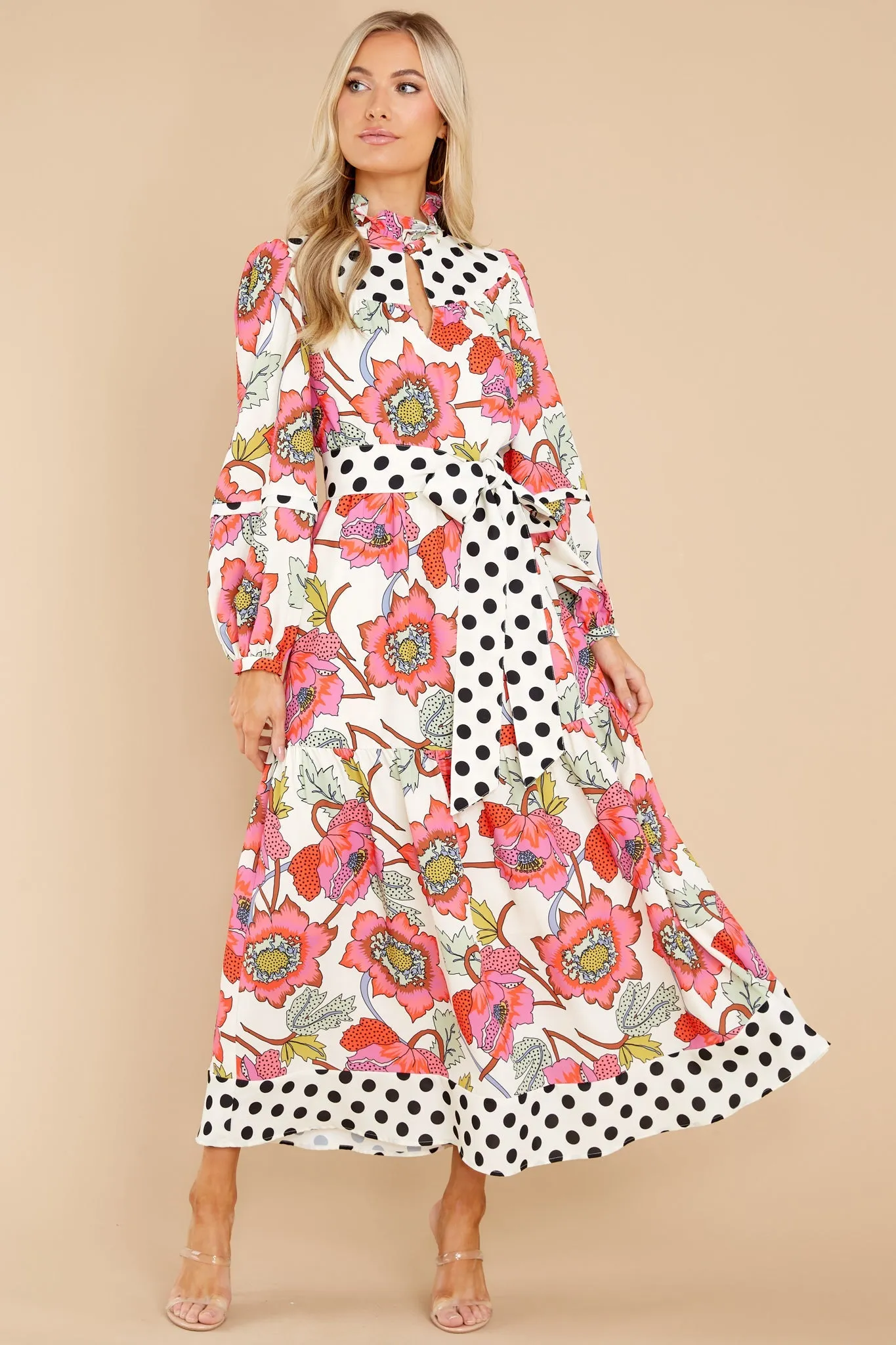 Delphine Peony Polka Dot Dress