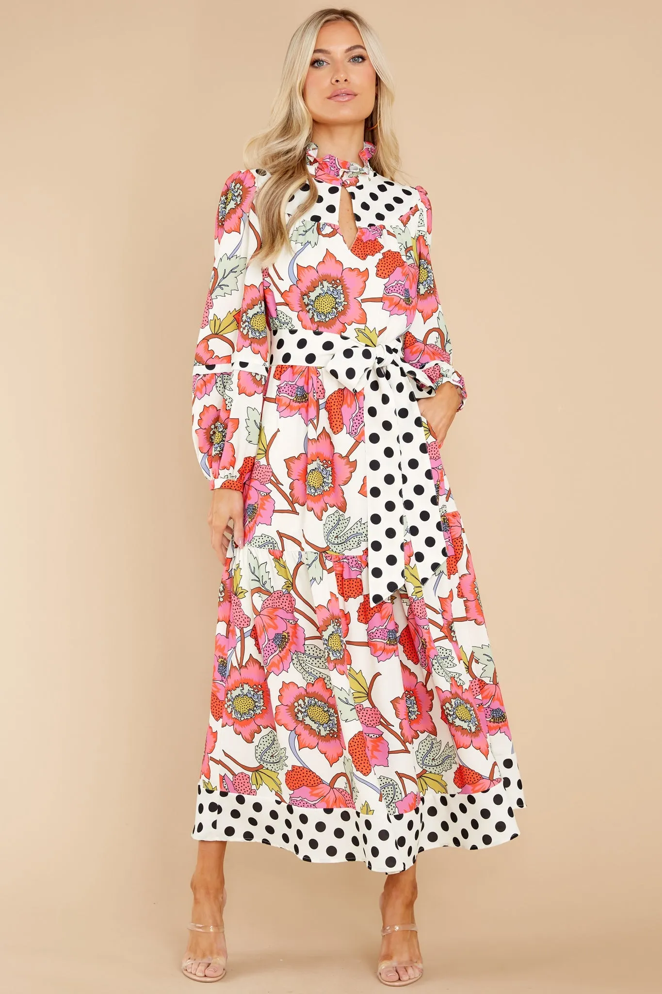 Delphine Peony Polka Dot Dress