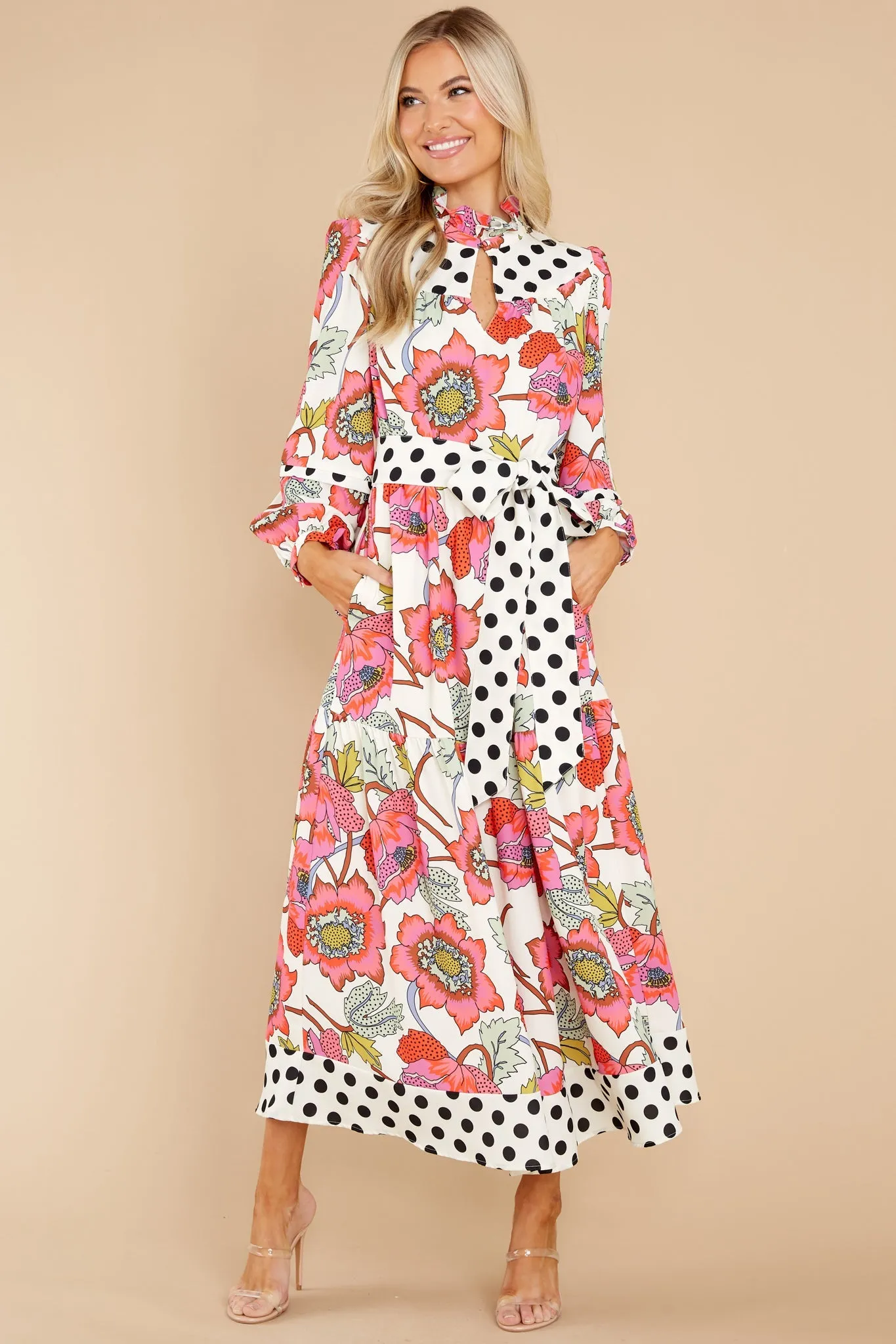 Delphine Peony Polka Dot Dress