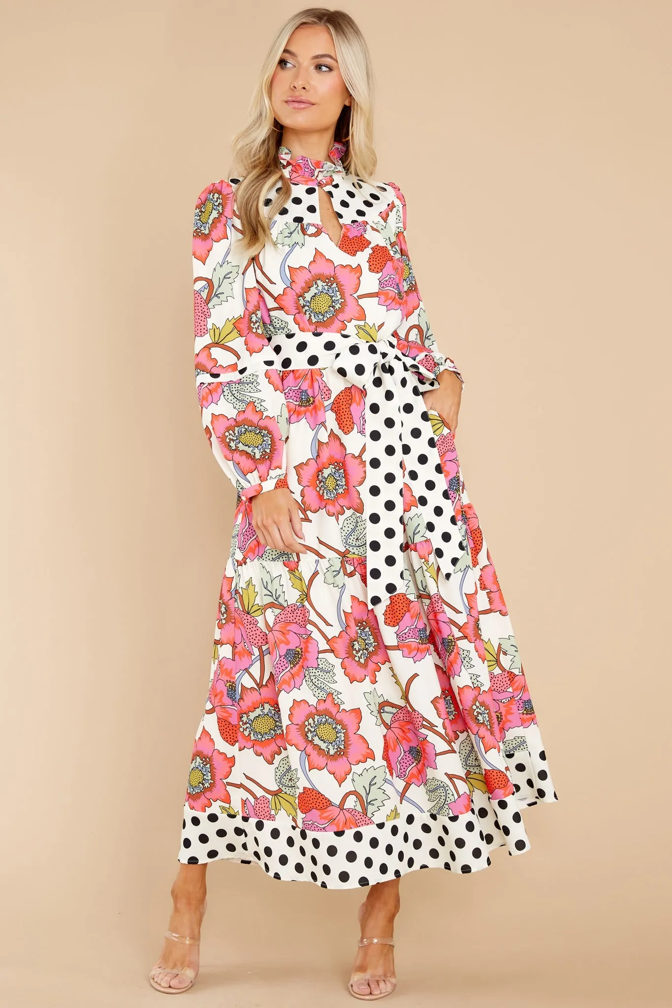 Delphine Peony Polka Dot Dress