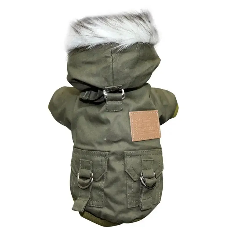 Dog Jacket w/ Fur-Trim Hood - Dog & Cat Apparel