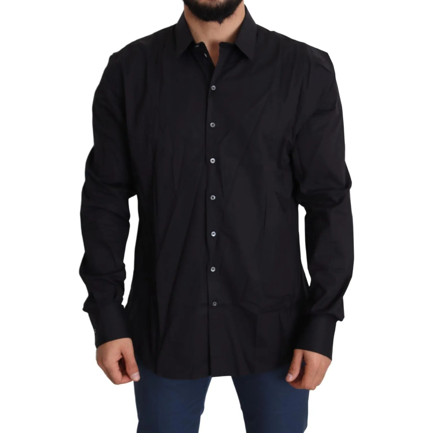 Dolce & Gabbana Elegant Slim Fit Black Dress Shirt