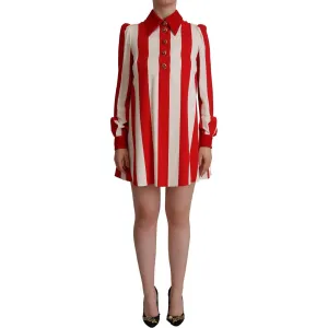 Dolce & Gabbana Elegant Striped Shirt Mini Dress