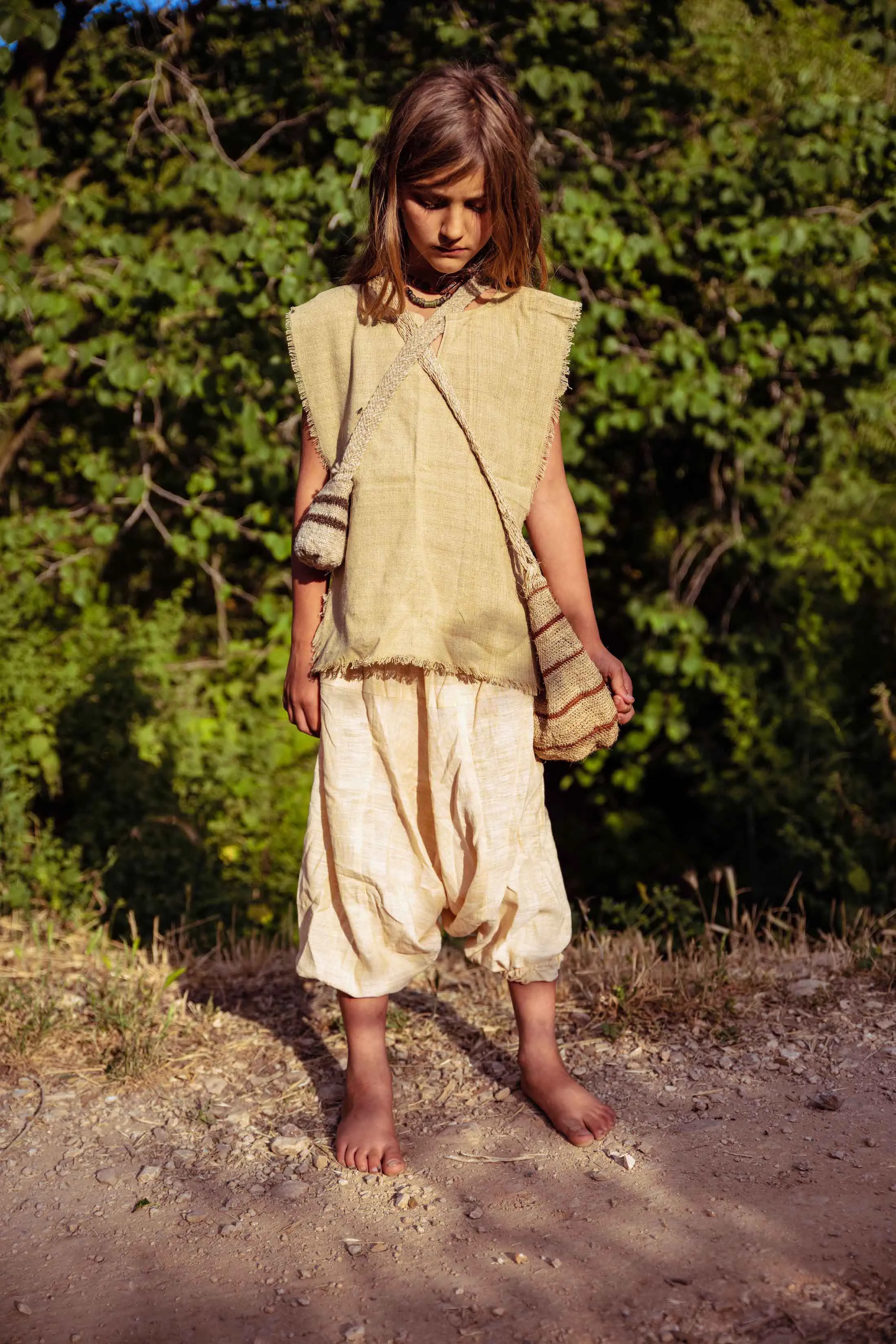 Earth Children Frayed Poncho ⋙⋘ Handwoven Hemp Cotton