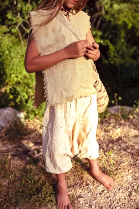 Earth Children Frayed Poncho ⋙⋘ Handwoven Hemp Cotton