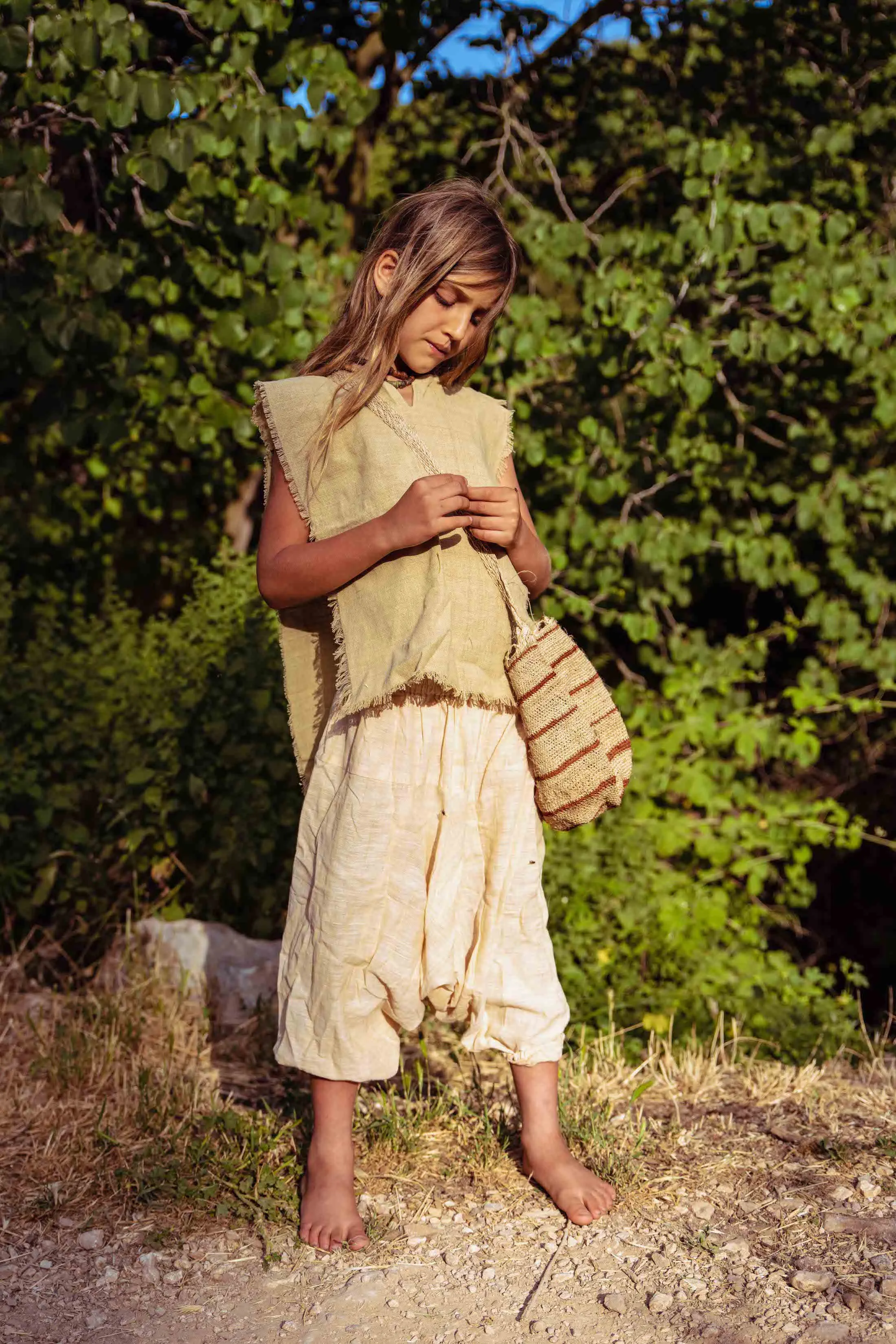 Earth Children Frayed Poncho ⋙⋘ Handwoven Hemp Cotton