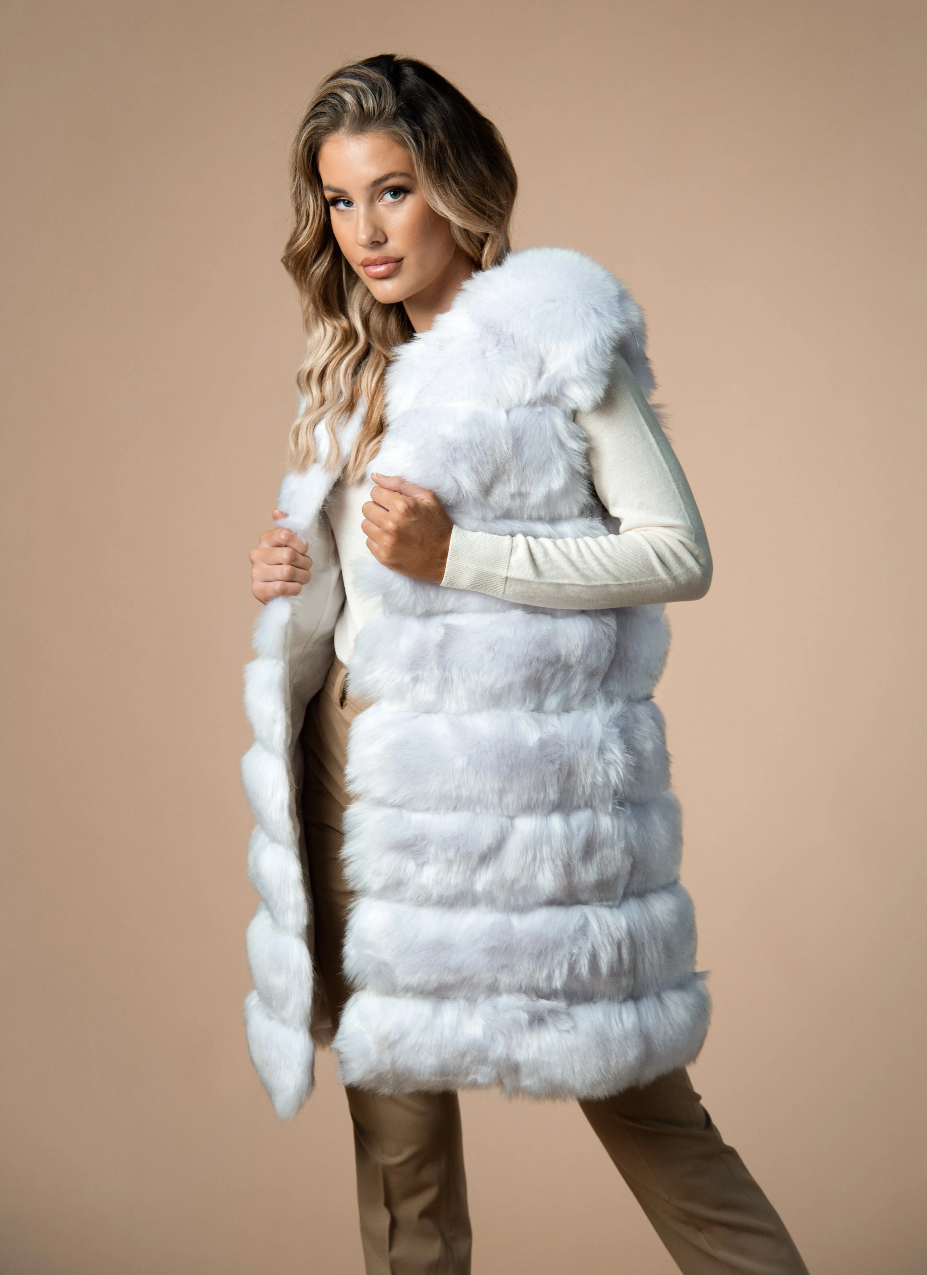 Eight Panel Faux Fur Gilet