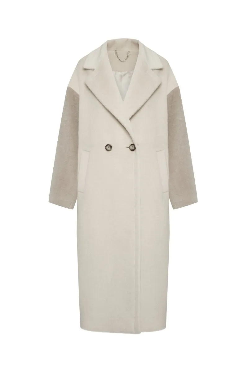 Elara Women’s Oversize Cashmere Coat - Cappuccino/Beige