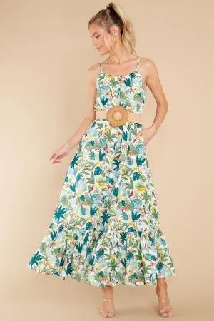 Escape To Paradise Off White Rio Print Maxi Dress