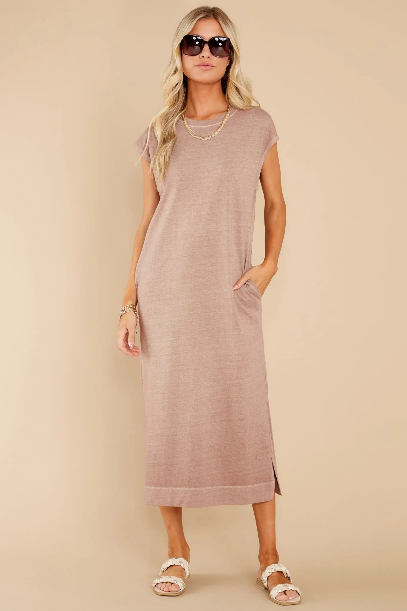 Everything I Wanted Light Mocha Midi Dress