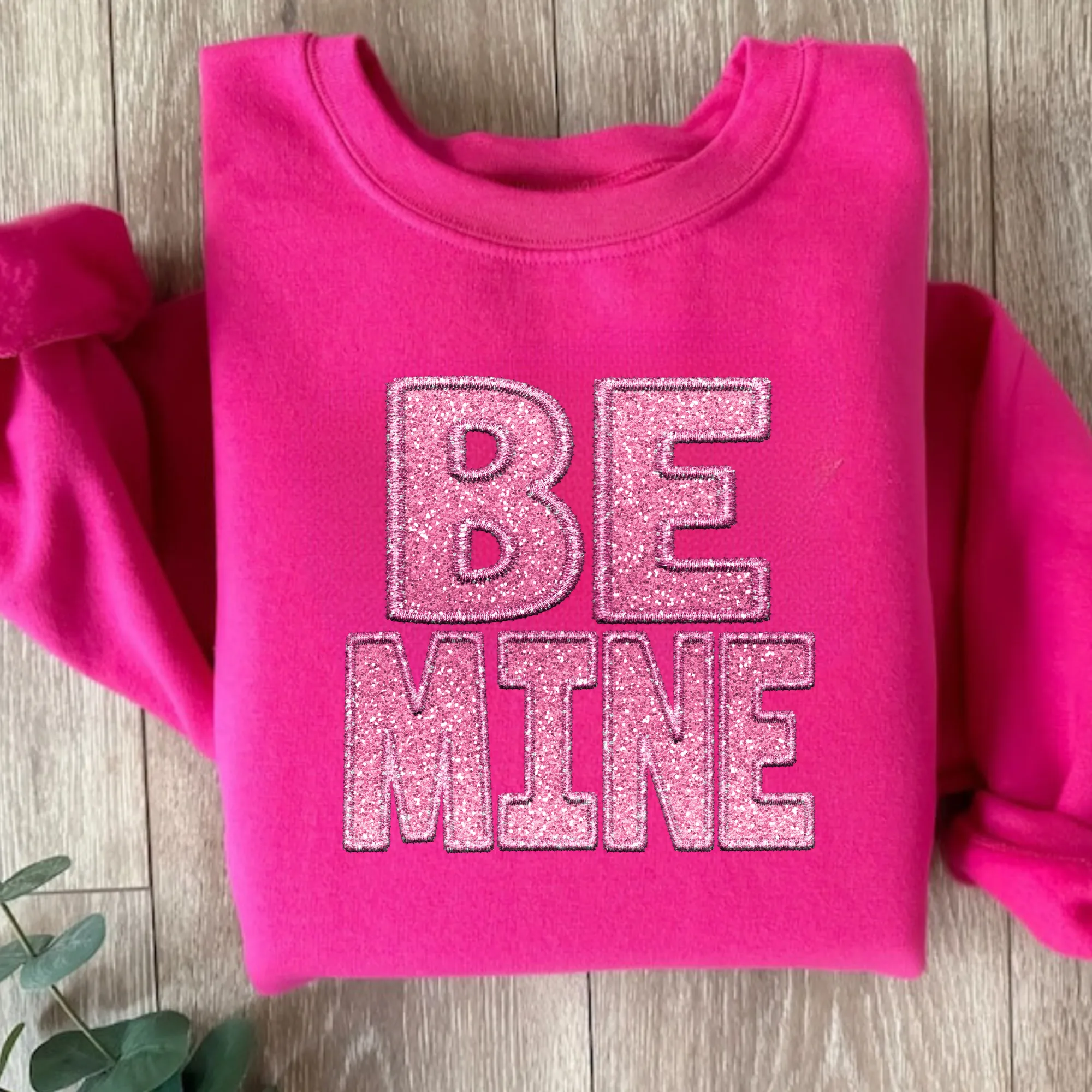 Faux Sequin Be Mine Sweatshirt