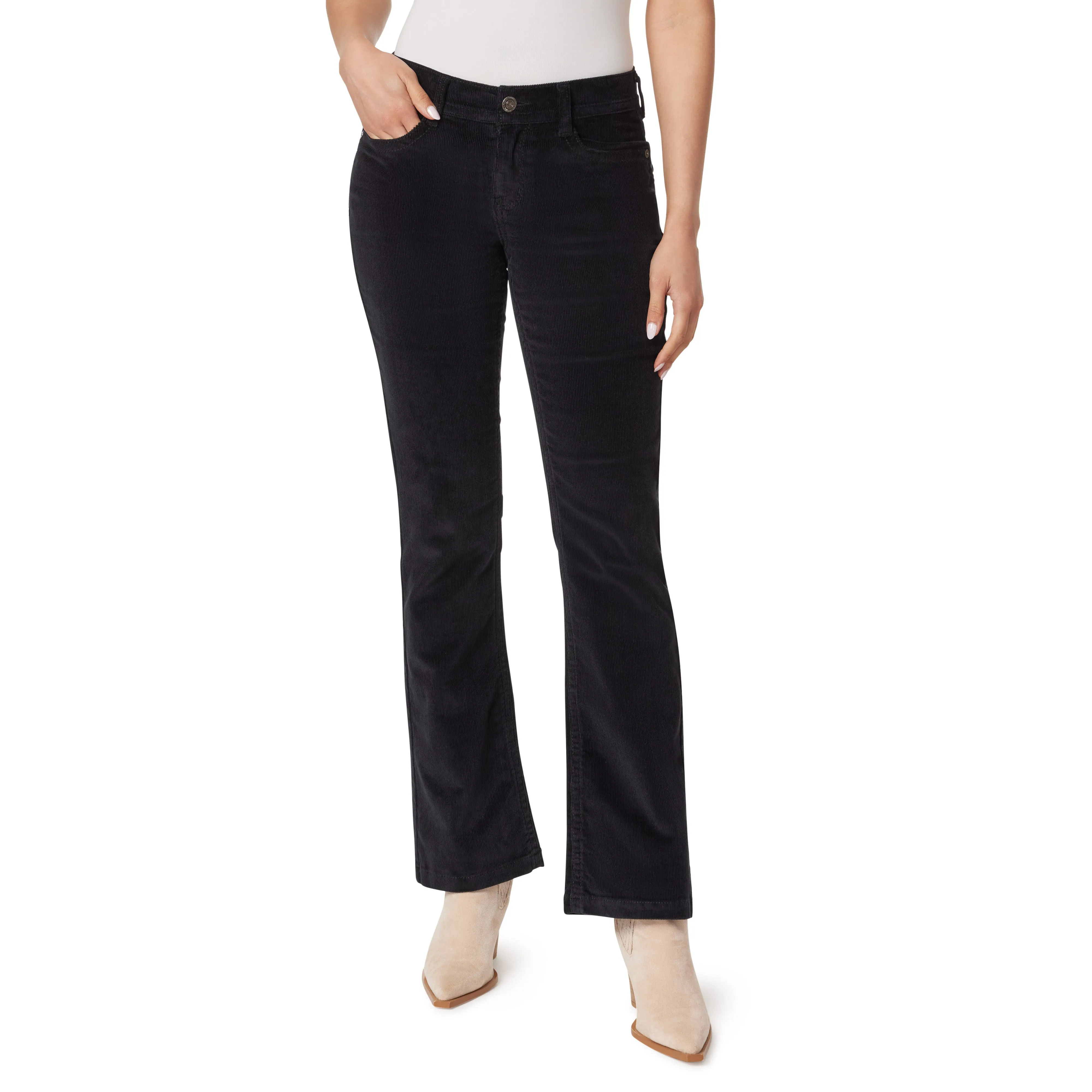 Feisty Curvy Low Rise Slim Flare Corduroy Pants