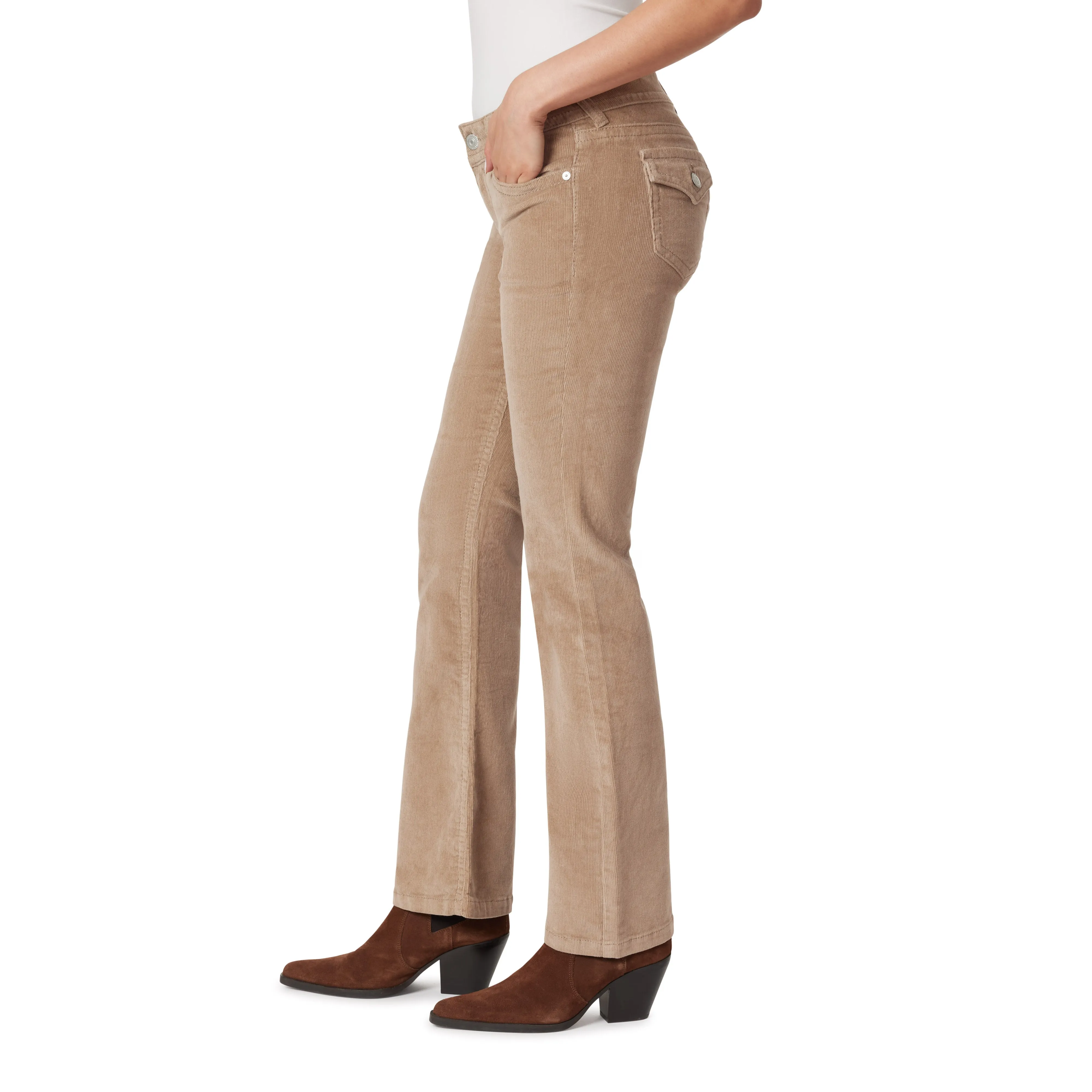 Feisty Curvy Low Rise Slim Flare Corduroy Pants