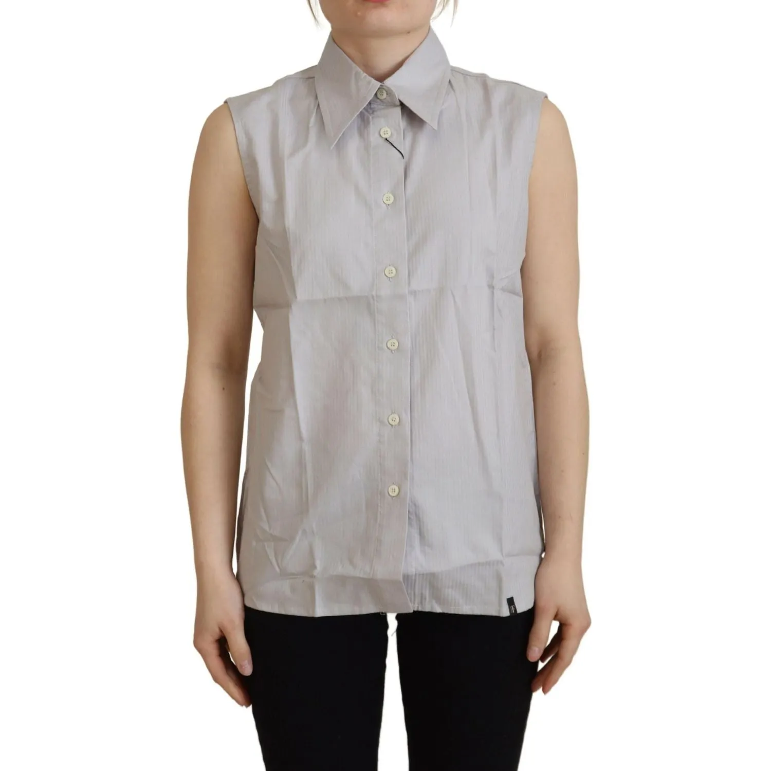 Ferre Elegant Sleeveless Cotton Polo Top