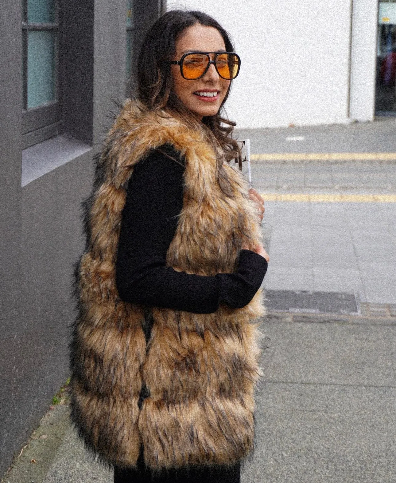 Five Panel Faux Fur Gilet