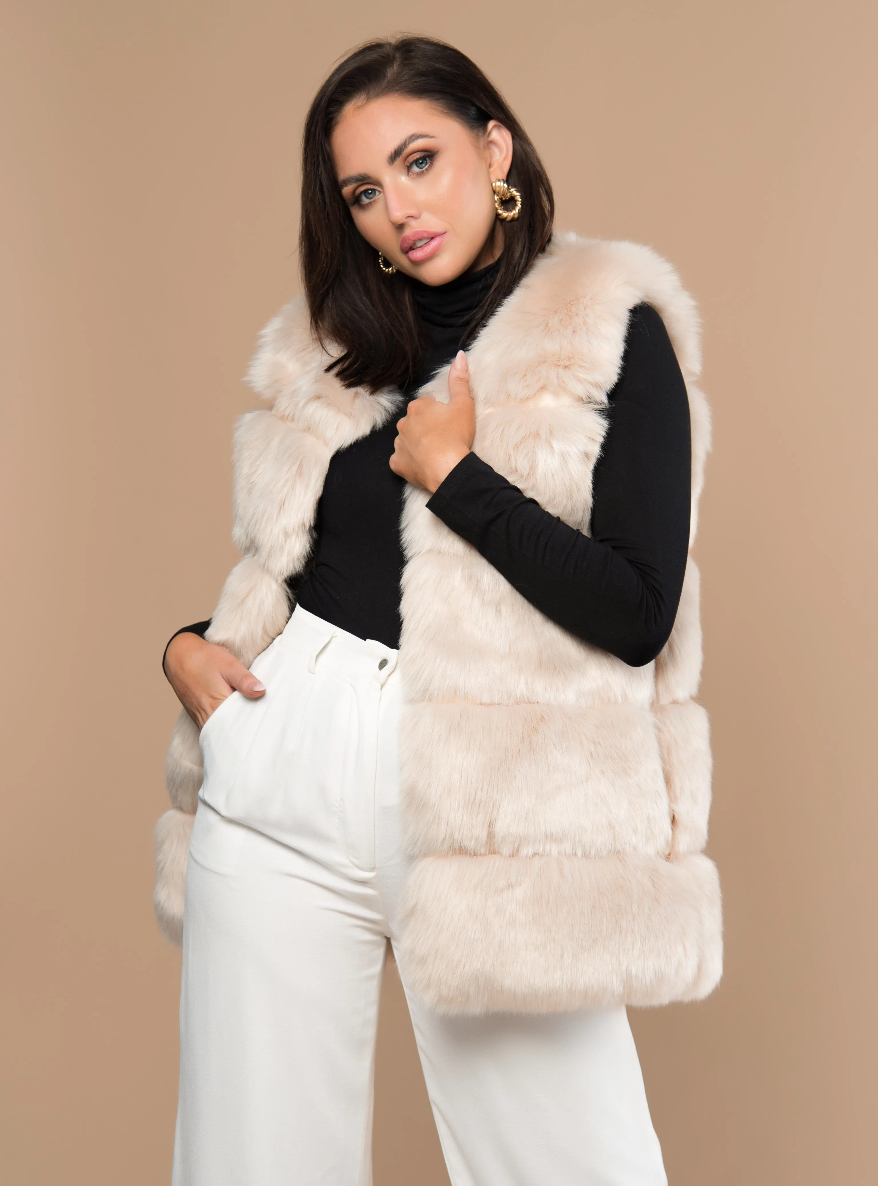 Five Panel Faux Fur Gilet