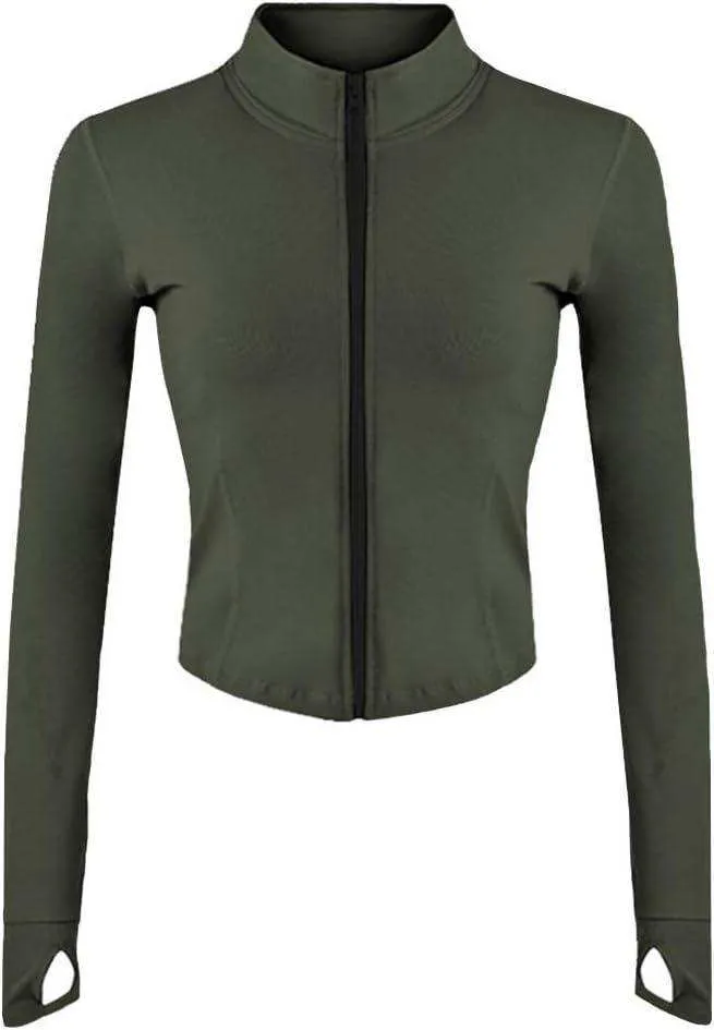 Full Zip Lightweight Women's Jacket with Thumb Holes