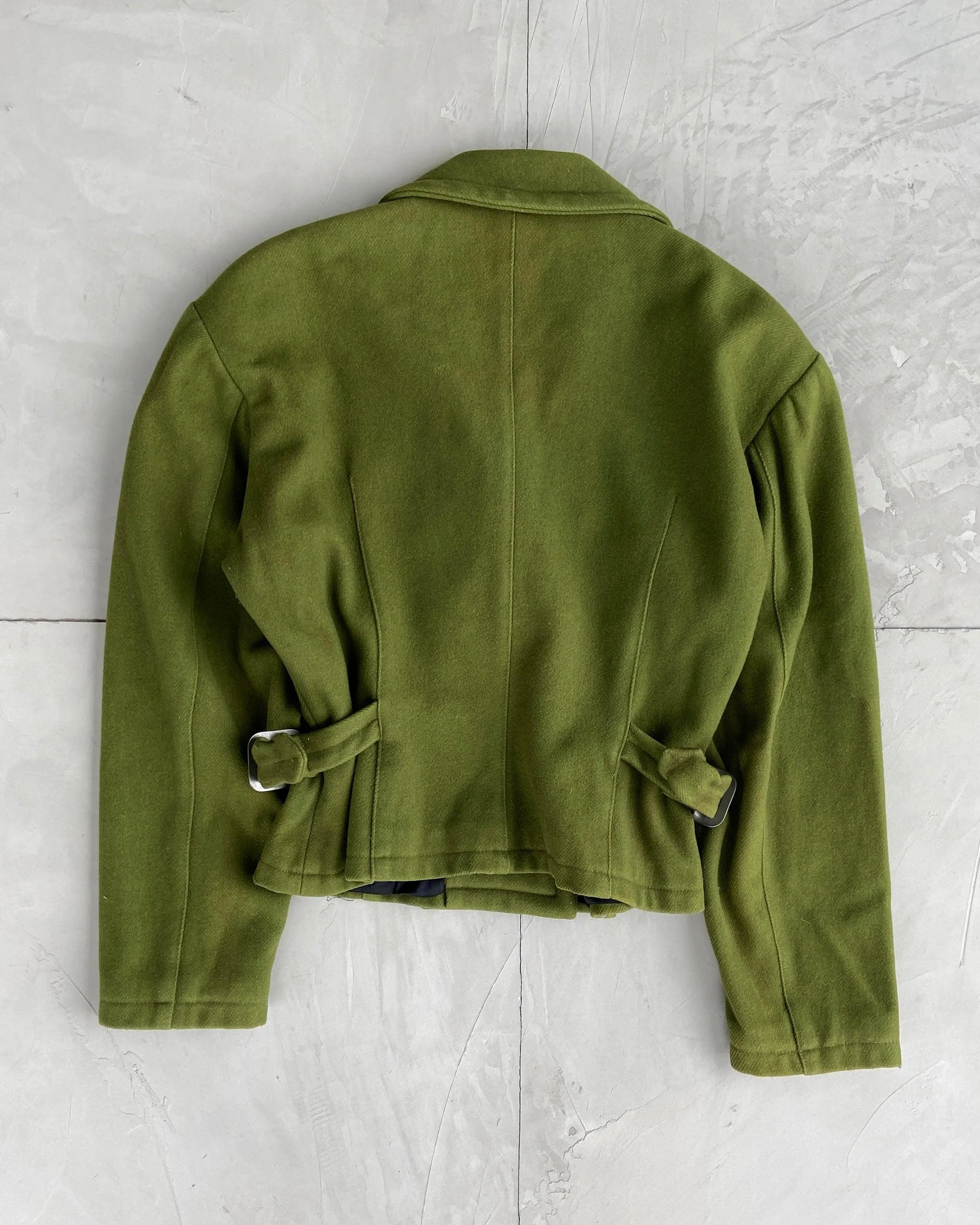 GAULTIER 'JUNIOR' JPG CROPPED GREEN JACKET - M