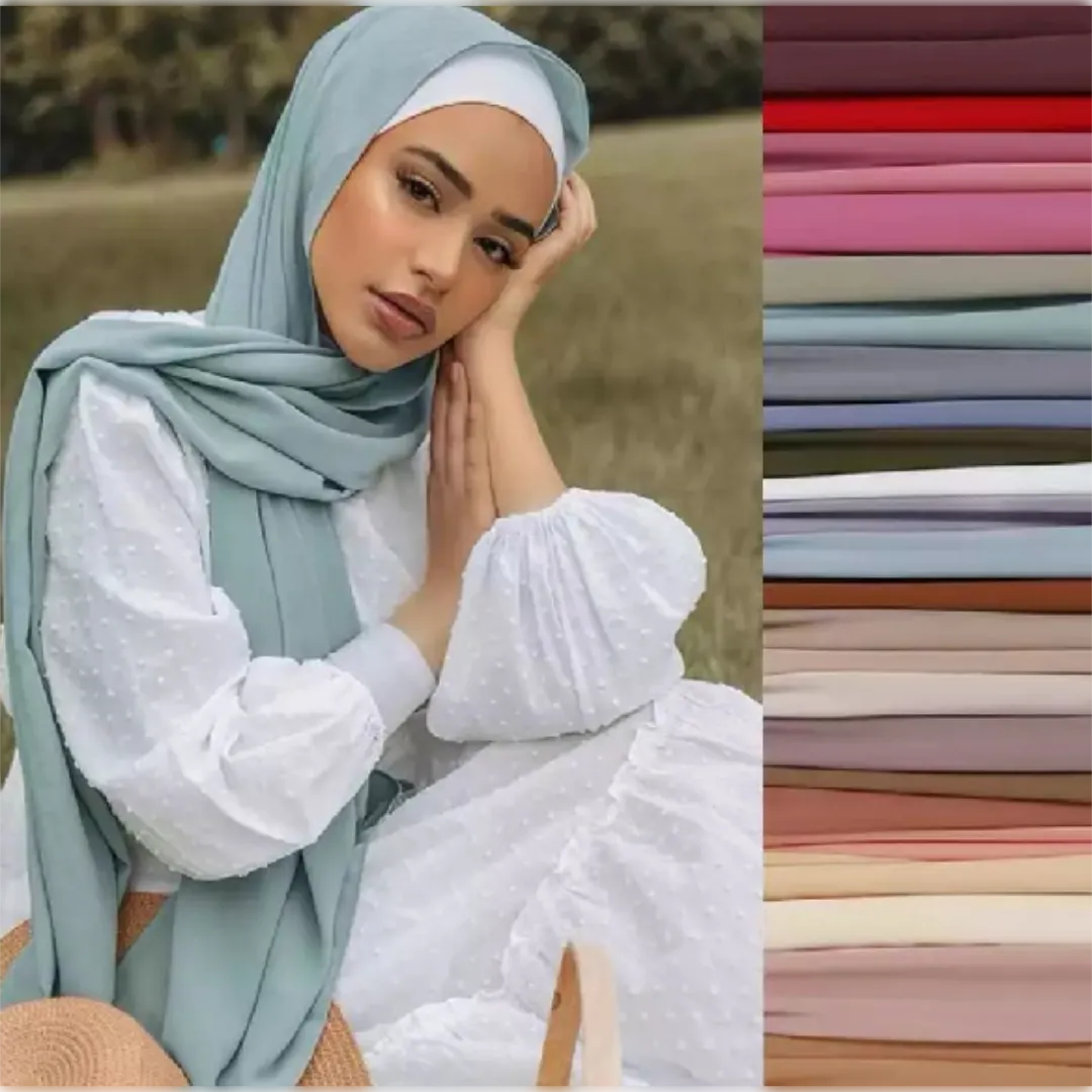 Georgette Hijab in Green Shades حجاب الجورجيت بدرجات اللون الأخضر الجميل