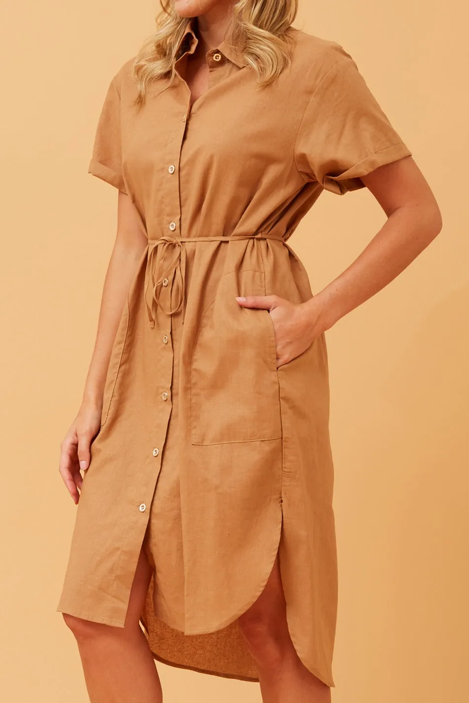 GERALDINE LINEN SHIRT DRESS