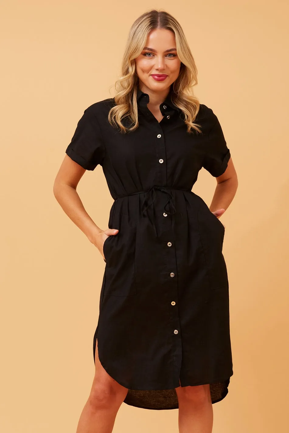 GERALDINE LINEN SHIRT DRESS