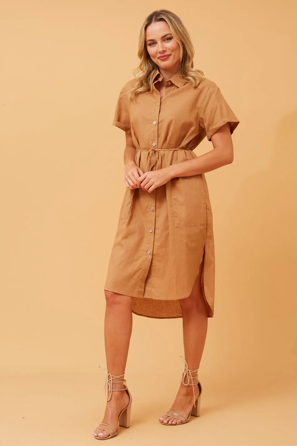 GERALDINE LINEN SHIRT DRESS