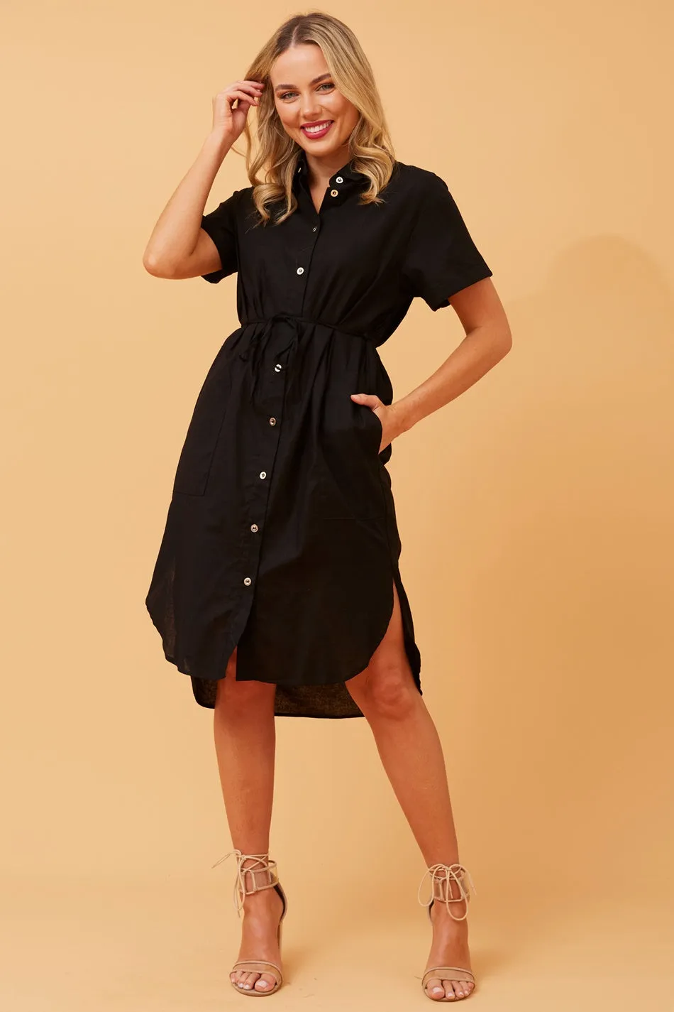 GERALDINE LINEN SHIRT DRESS