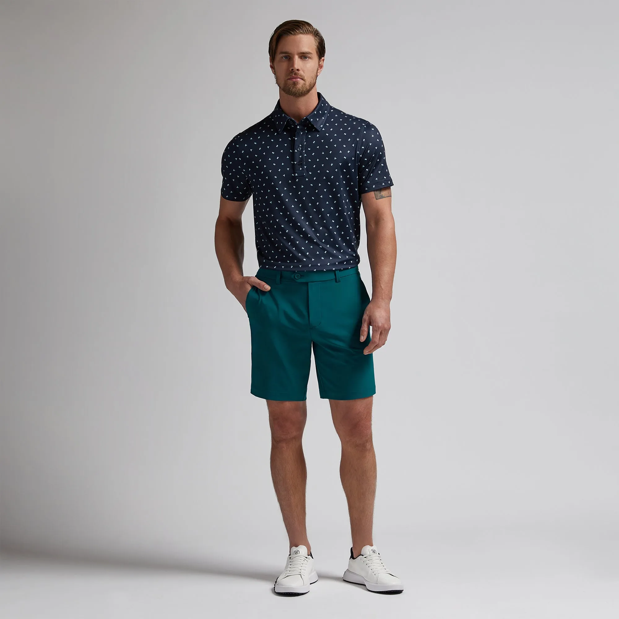 G/FORE Geometric Floral Tech Jersey Polo