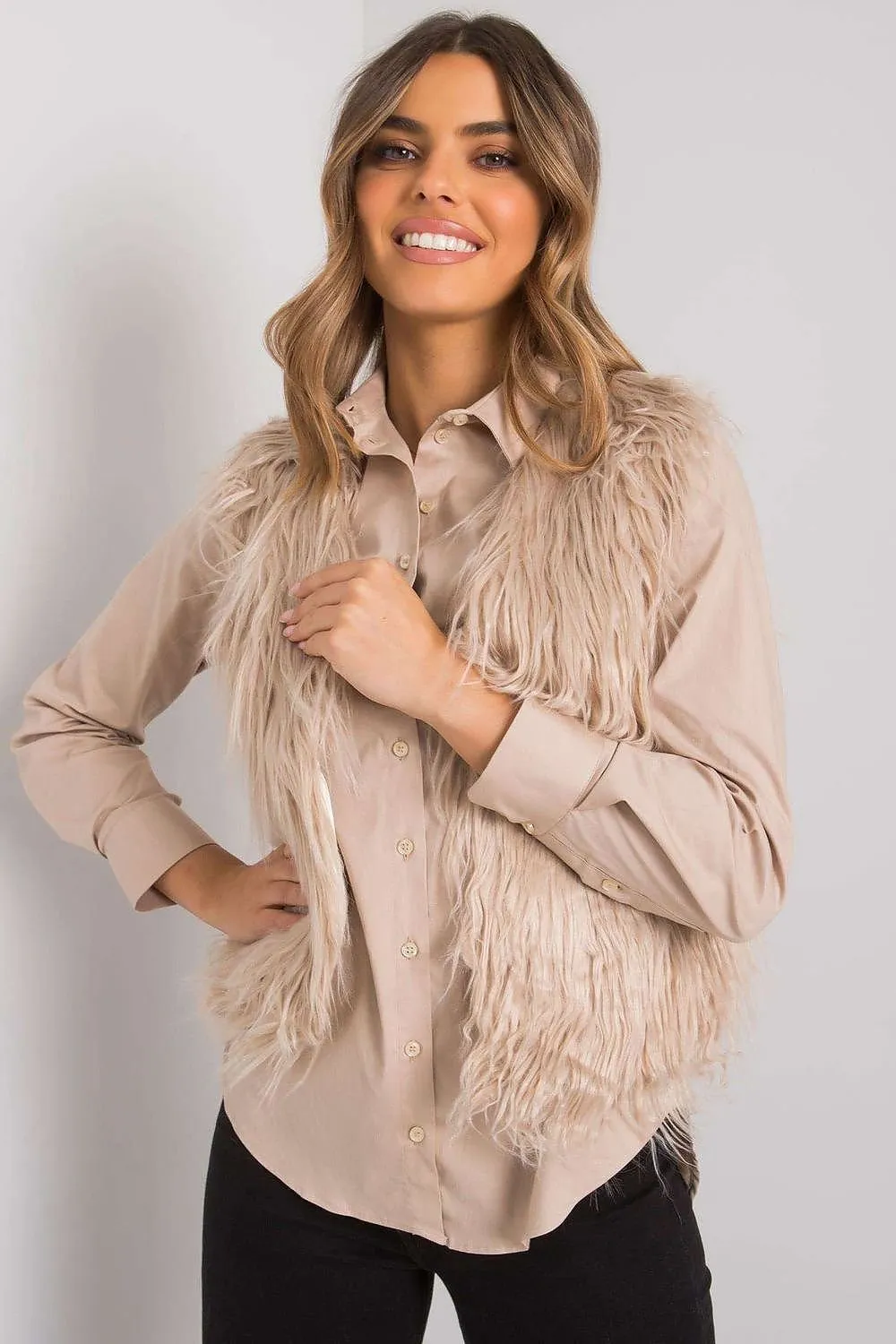 Gilet Och Bella Faux Fur Vest