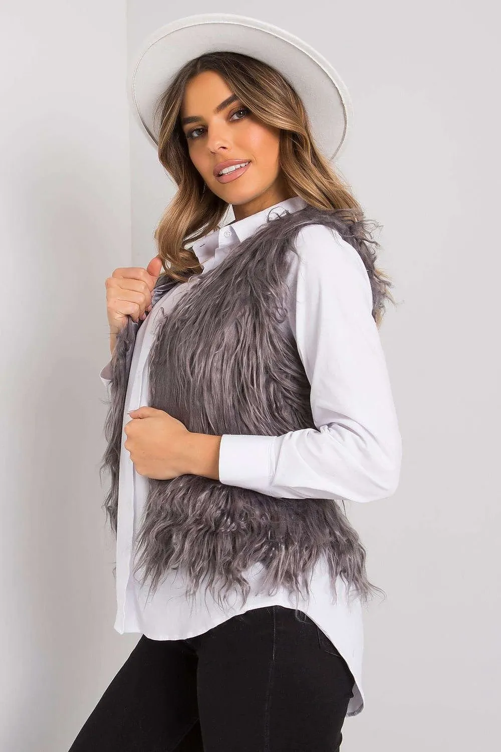 Gilet Och Bella Faux Fur Vest