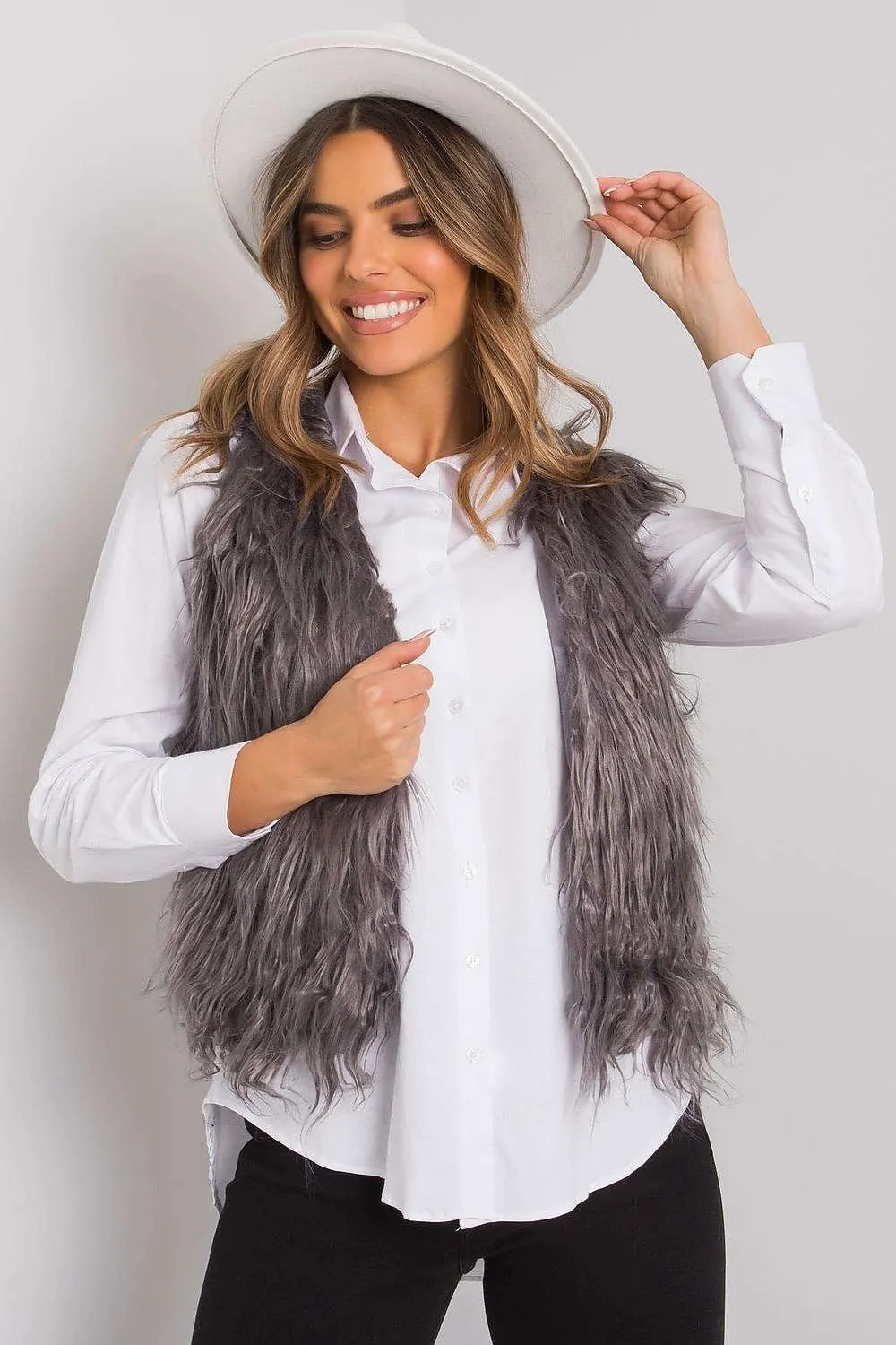 Gilet Och Bella Faux Fur Vest