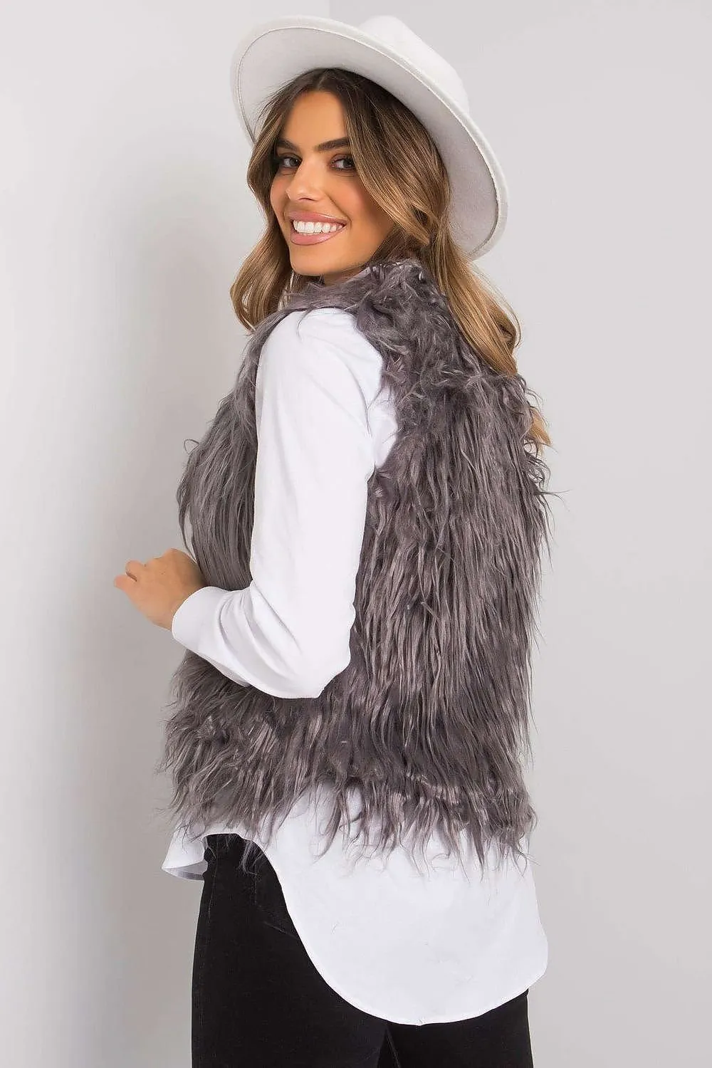 Gilet Och Bella Faux Fur Vest