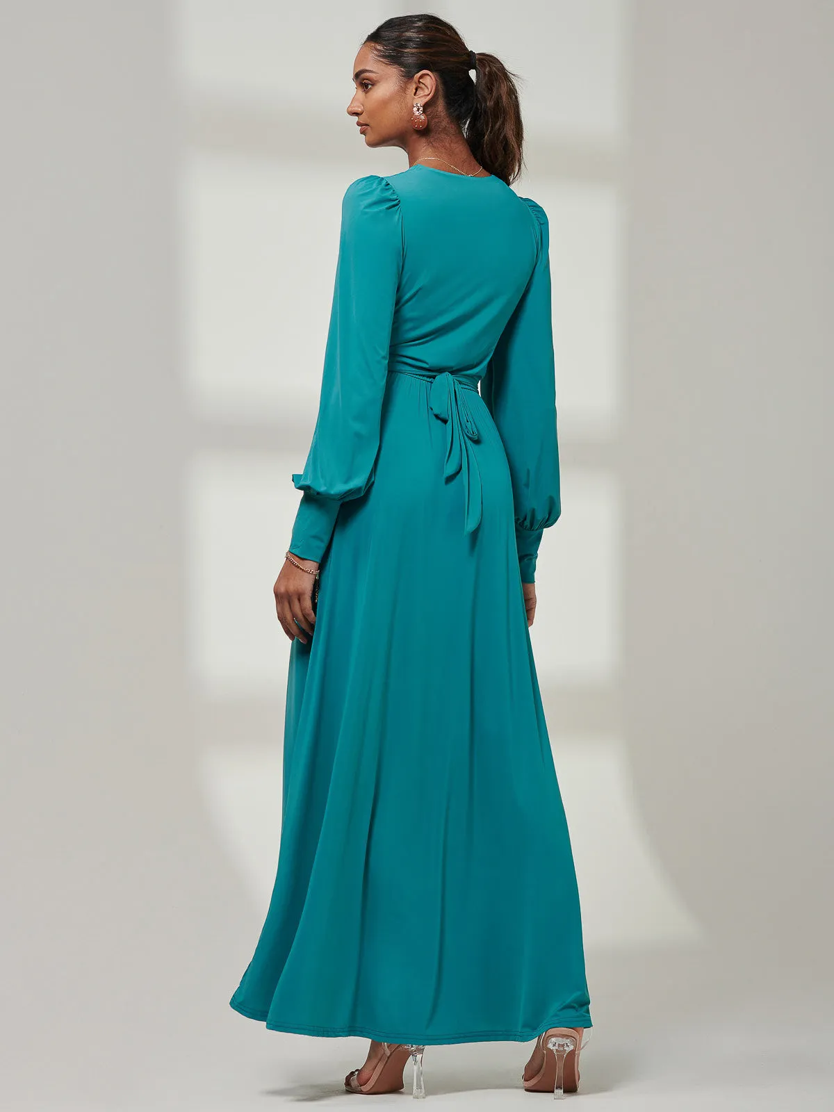 Giulia Long Sleeve Maxi Dress, Teal