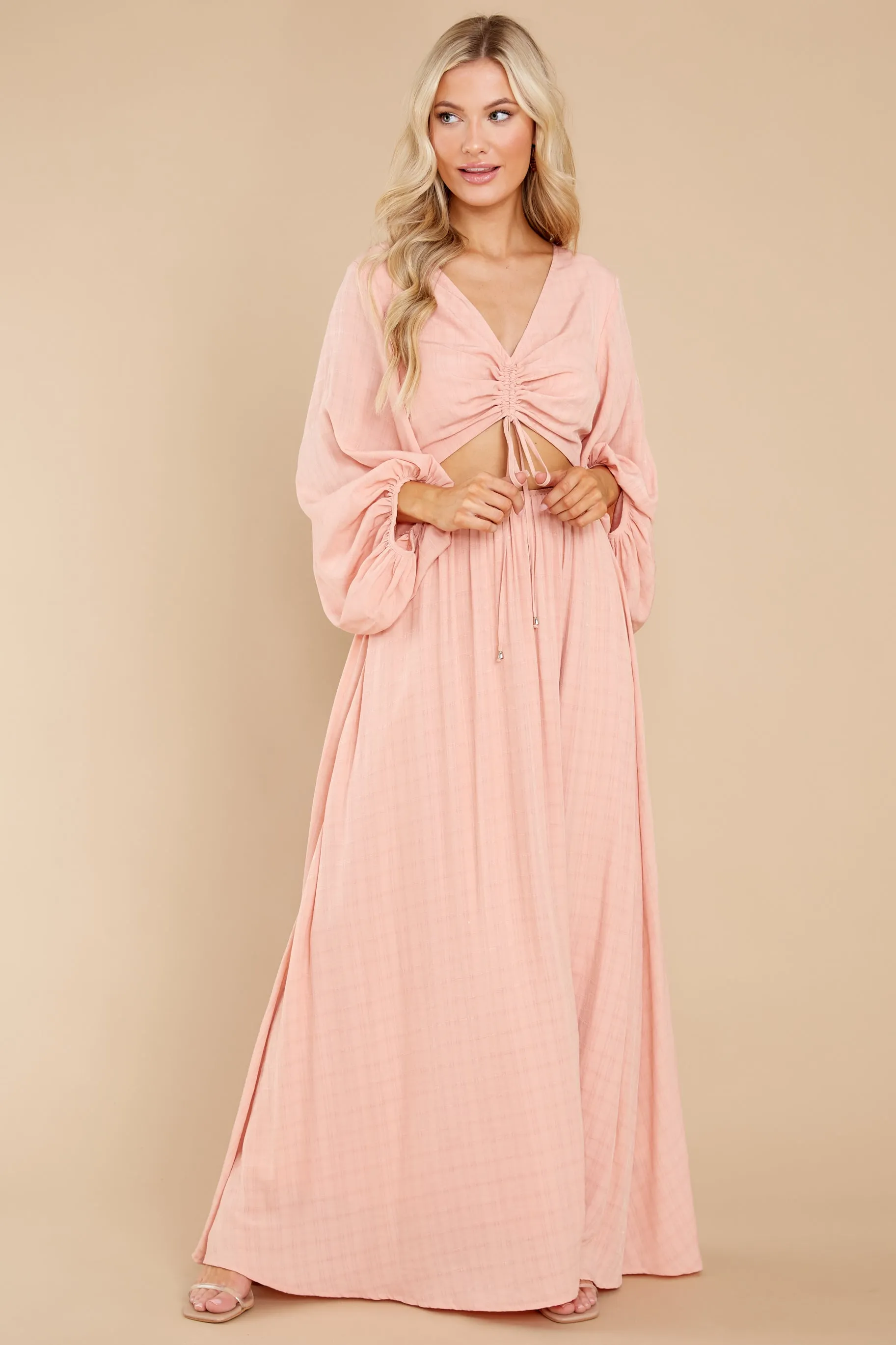 Going For This Peach Maxi Dress