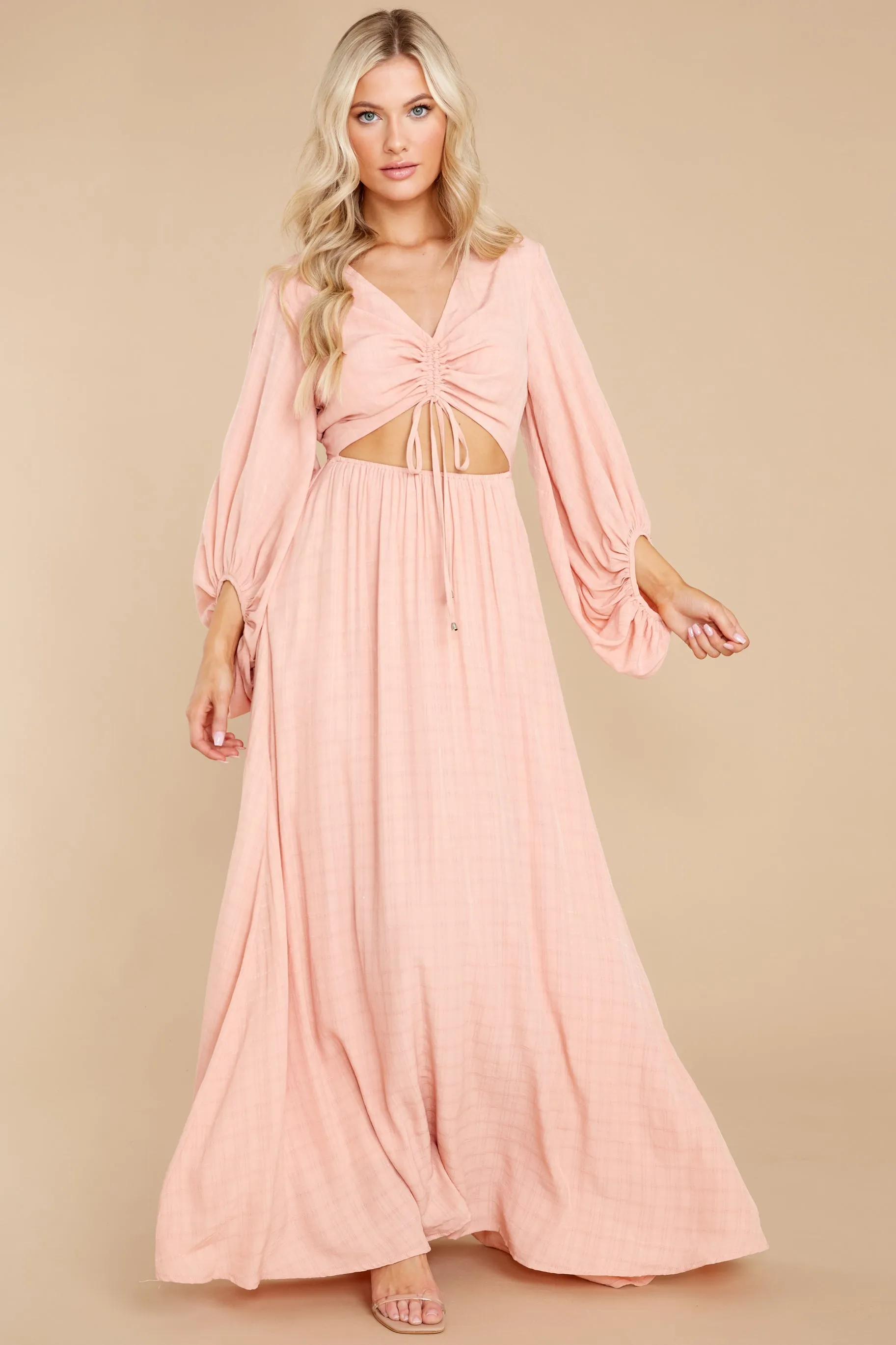 Going For This Peach Maxi Dress