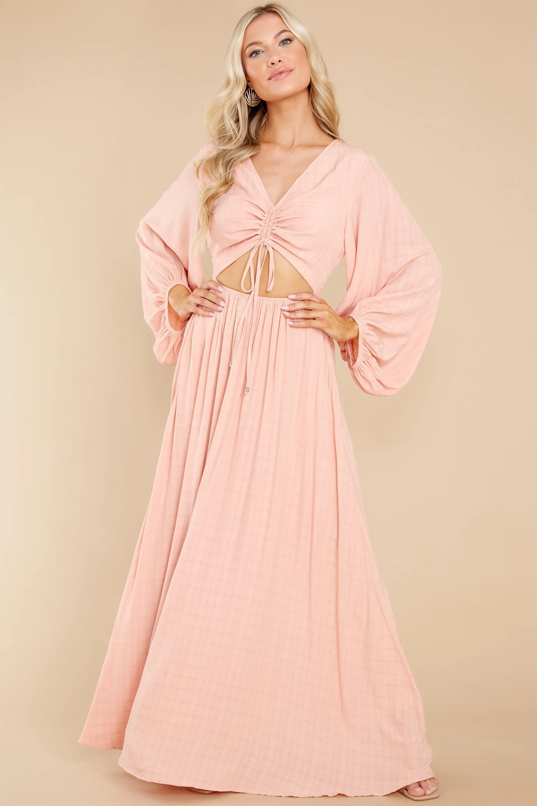 Going For This Peach Maxi Dress