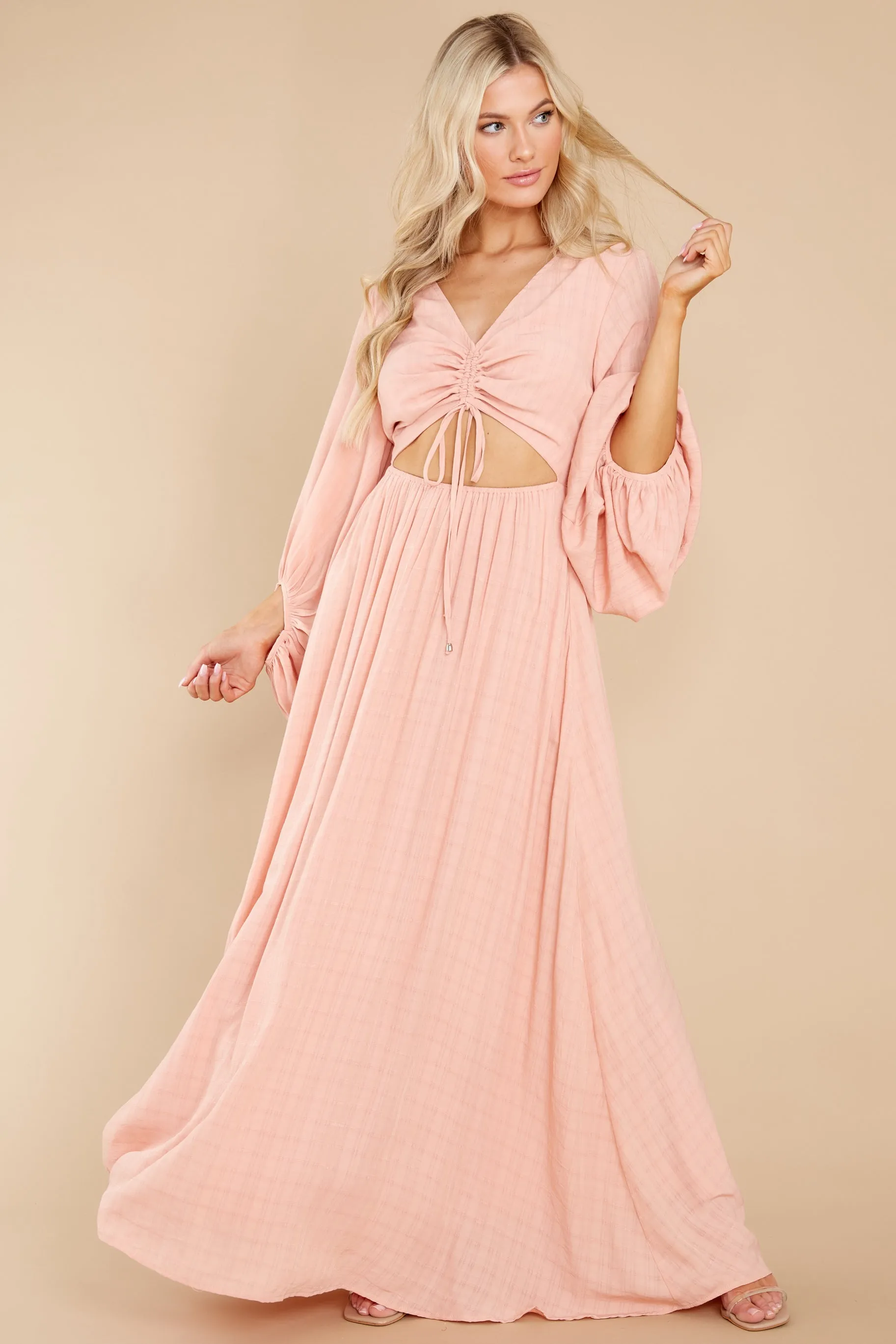 Going For This Peach Maxi Dress