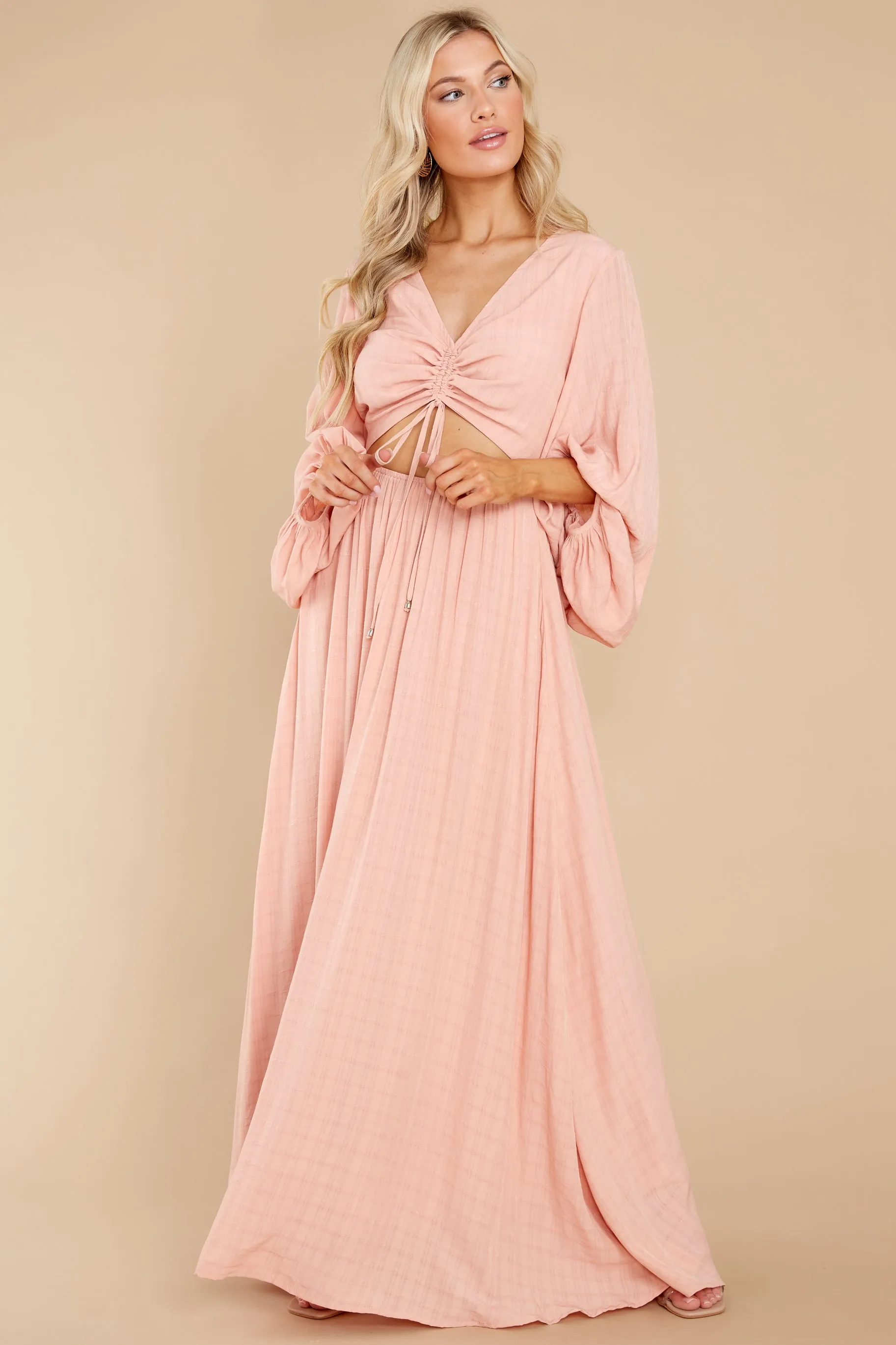 Going For This Peach Maxi Dress