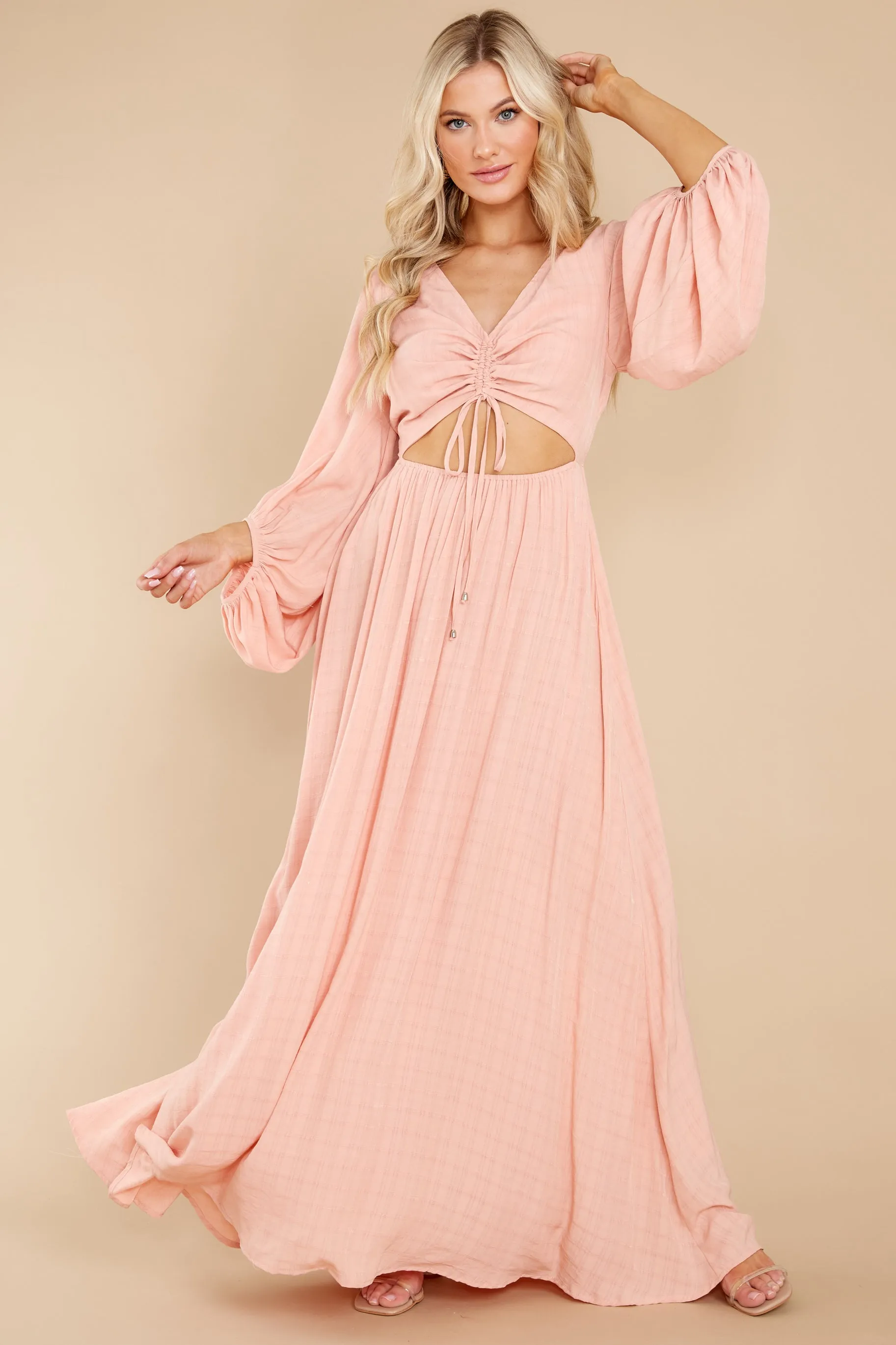 Going For This Peach Maxi Dress