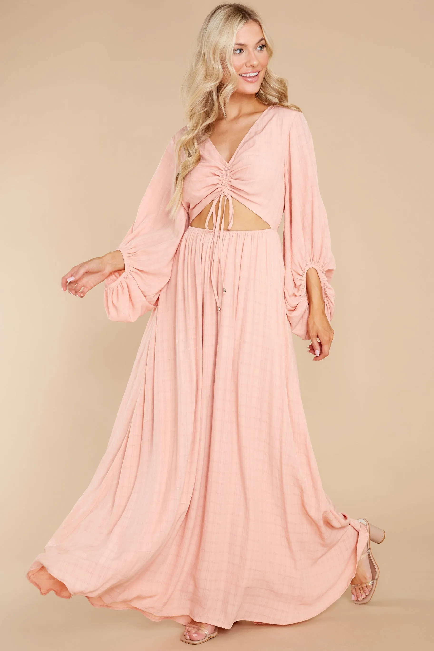 Going For This Peach Maxi Dress