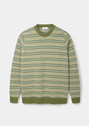 Green Grid Fair-Isle Jumper