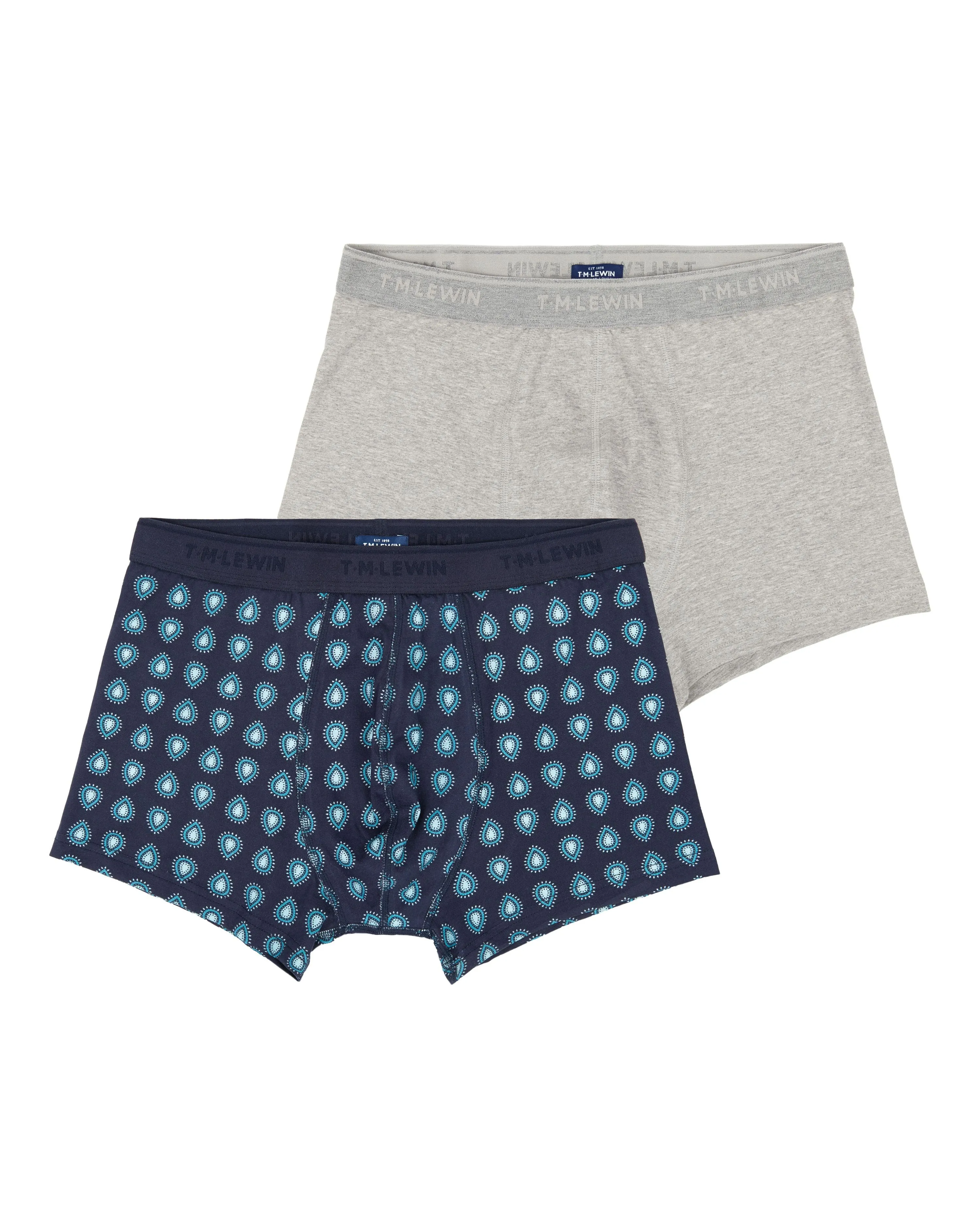 Grey and Paisley Jersey Boxer 2-pack Gift Box