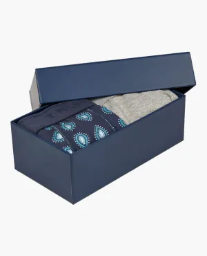 Grey and Paisley Jersey Boxer 2-pack Gift Box