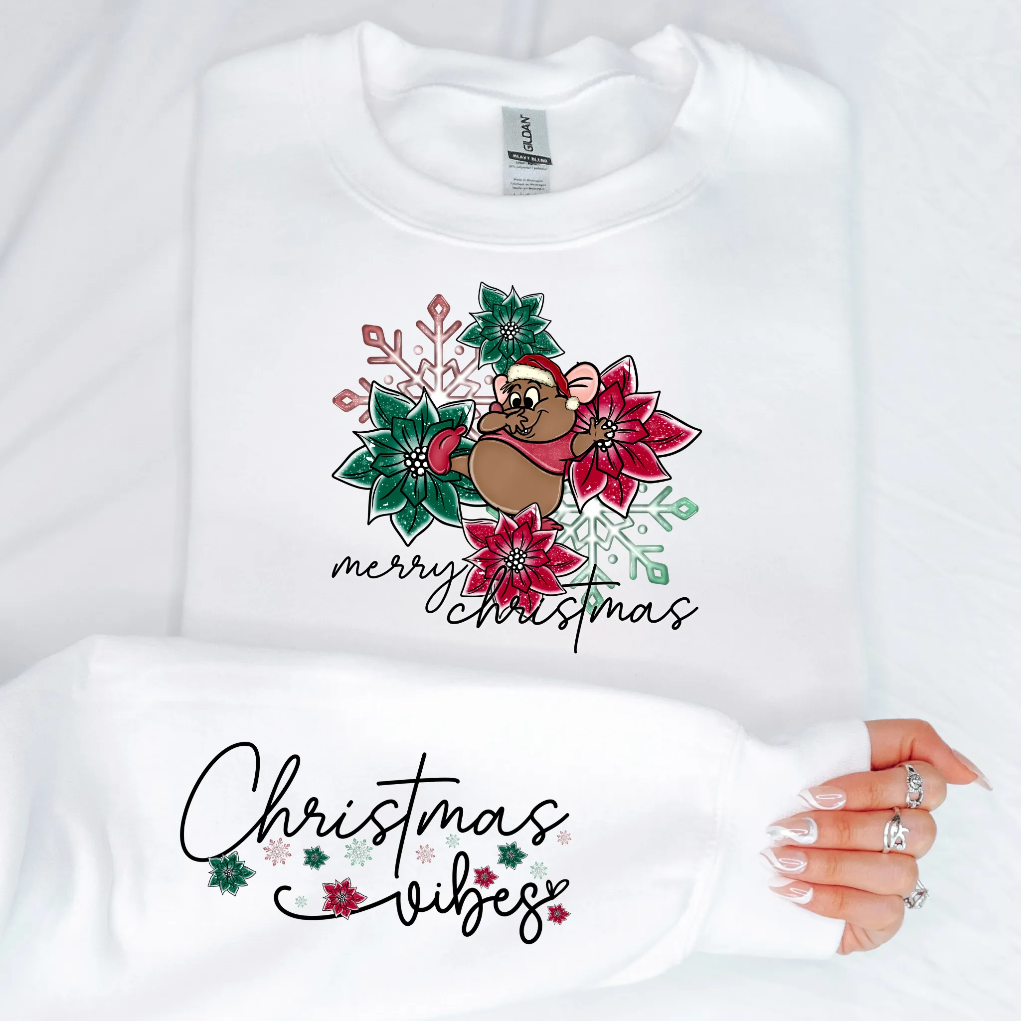 Gus Gus Christmas Sweatshirt Crewneck with Sleeve Design