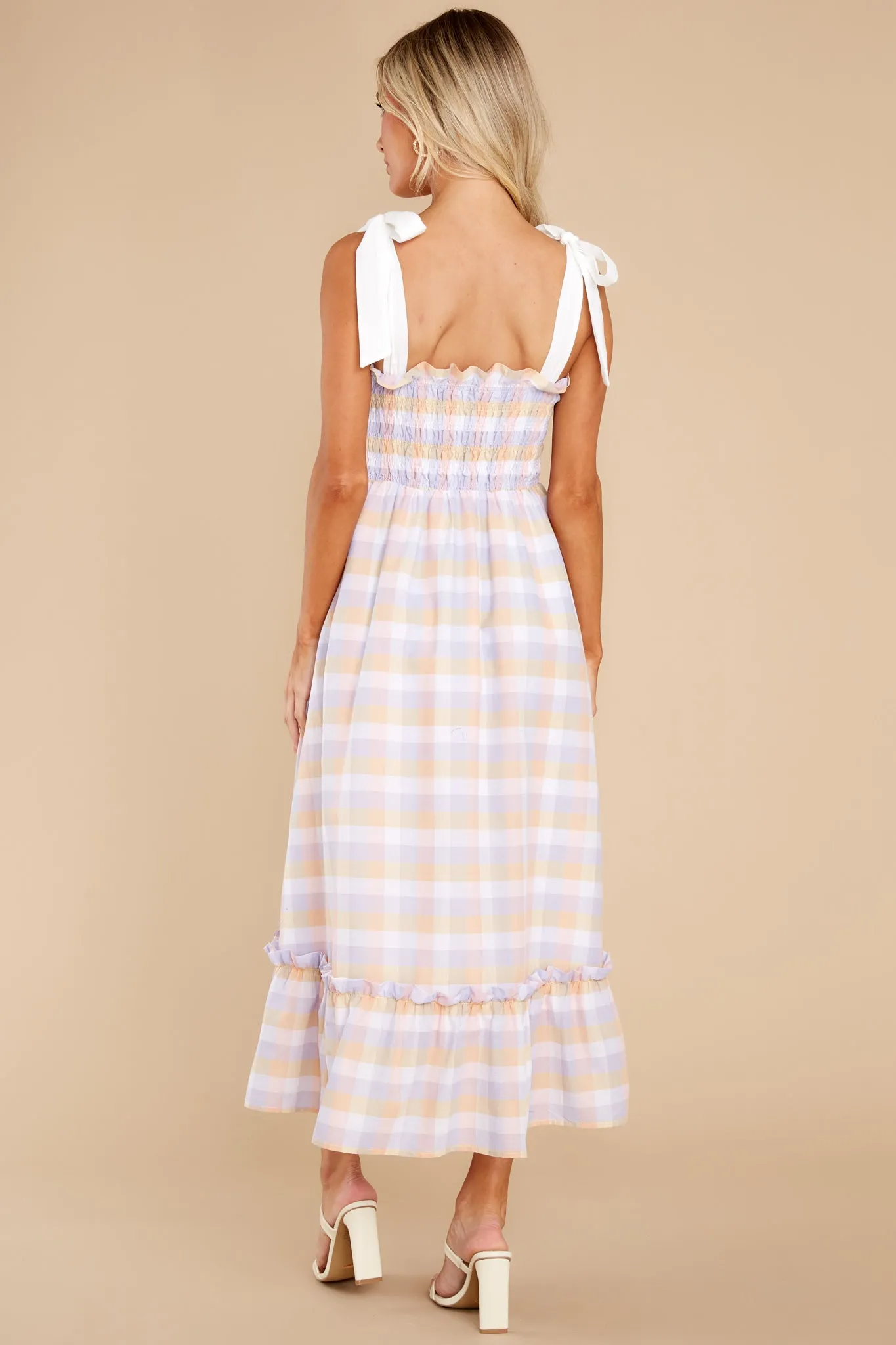 Happy Feelings Pink Plaid Midi Dress