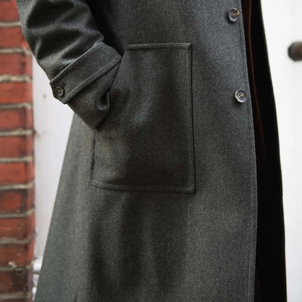 Harcourt Green Double Melton Reefer Coat