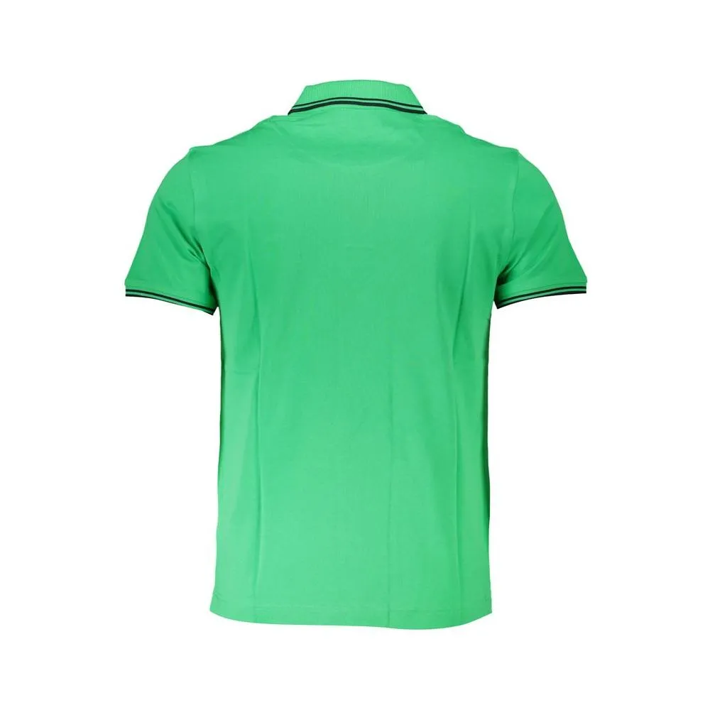 Harmont & Blaine Chic Green Cotton Polo with Contrast Detailing