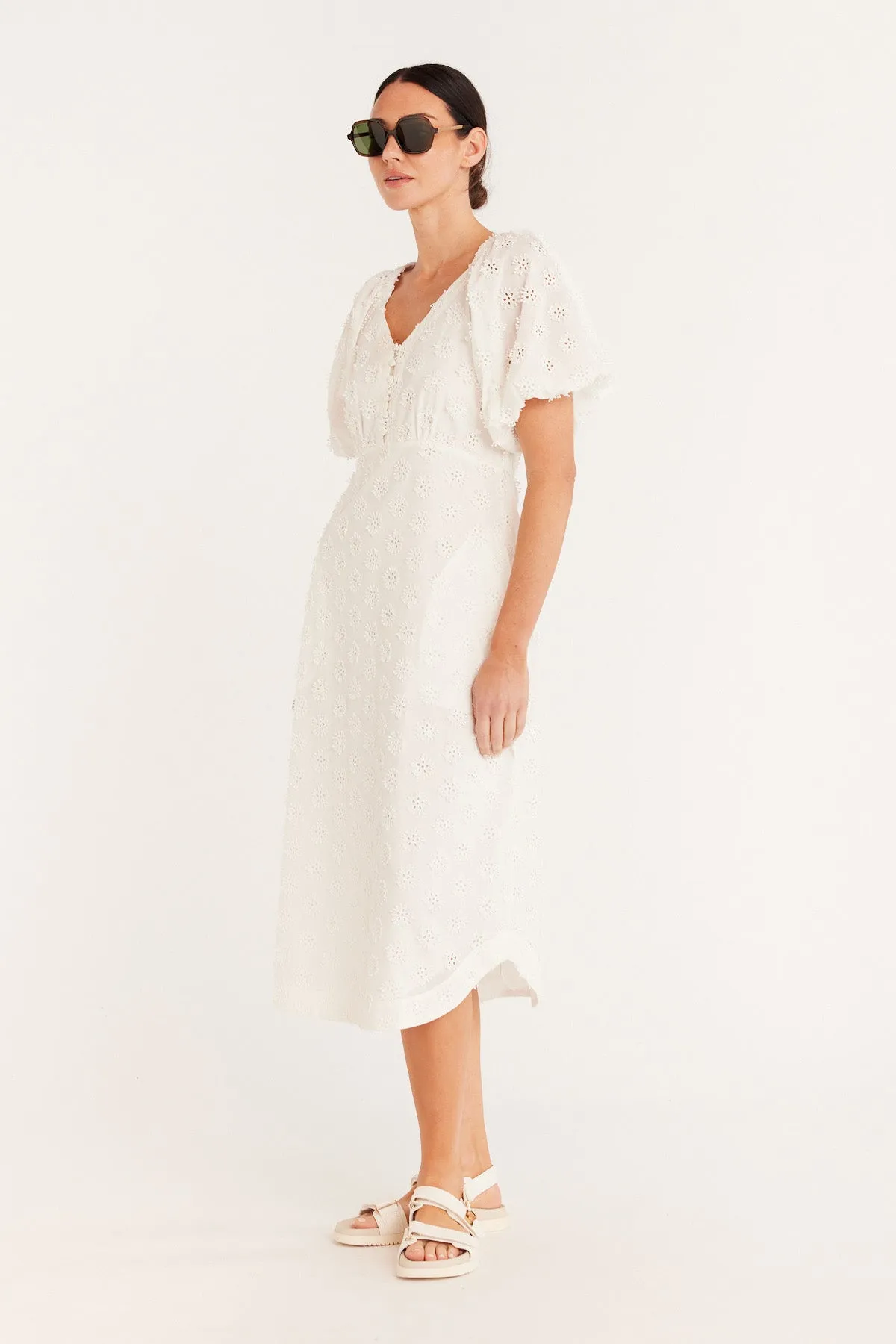 Havana Embroidered Dress - White